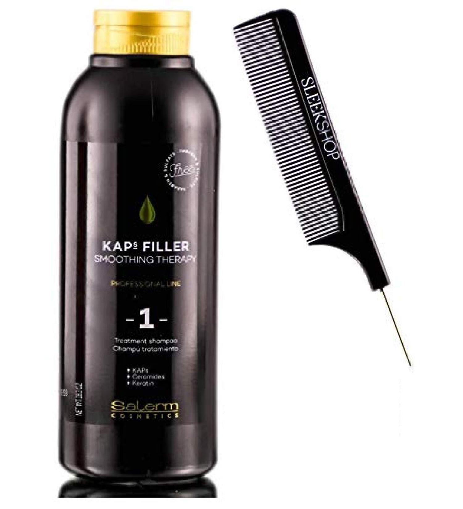 Filler Smoothing Therapy 1 Treatment SHAMPOO (w/ Sleekshop Comb) Kap + Ceramides + Keratin (18.3 oz) 18.3 Ounce
