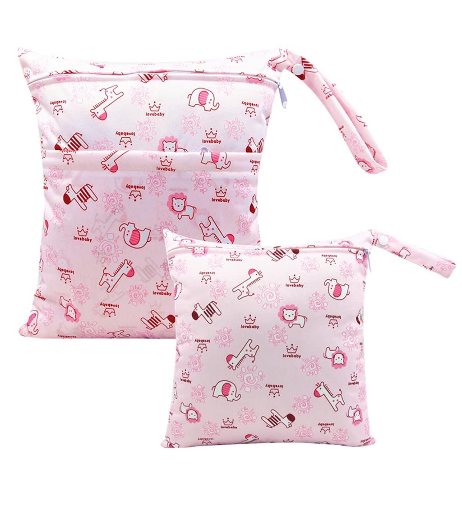 Egurs Diaper Bag Wetbag Set - Large & Medium Pink Animal | Perfect for On-the-Go Parents - Buy Online on GoSupps.com