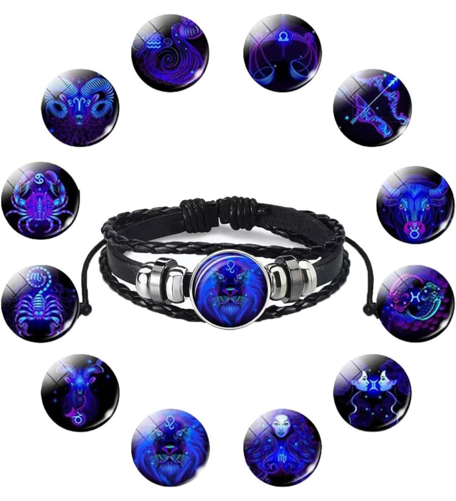 TURSHI Signs Spirit Bracelet 12 Constellation Handmade Bead Woven Multilayer Leather Bracelet Handmade Multilayer Adjustable 12 Constellation Bracelets Glow In The Dark Bracelet for Women Men Leo - Buy Online on GoSupps.com