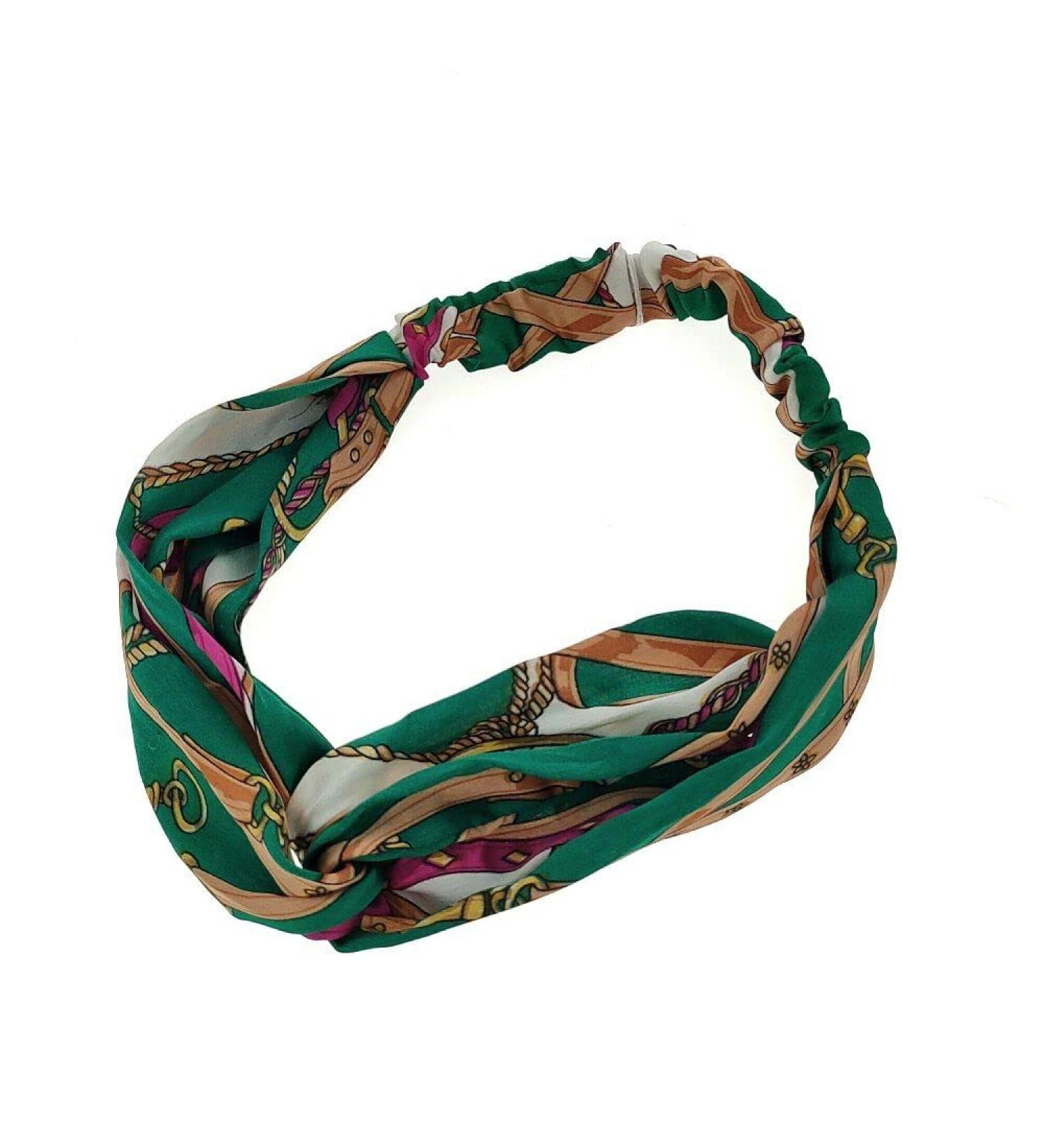 Araban Brown Green Printed Hair Scrunchie