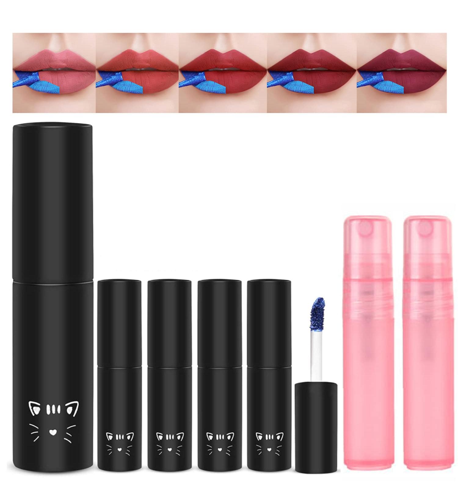 Meilury Lip Stain Set - 5 Colors Peel Off Mask Lip Gloss & Tattoo Tint Matte Lipstick for Long-Lasting Waterproof Stain - Women's Non-Stick Cup Lip Tint (5 Colors) - Buy Online on GoSupps.com