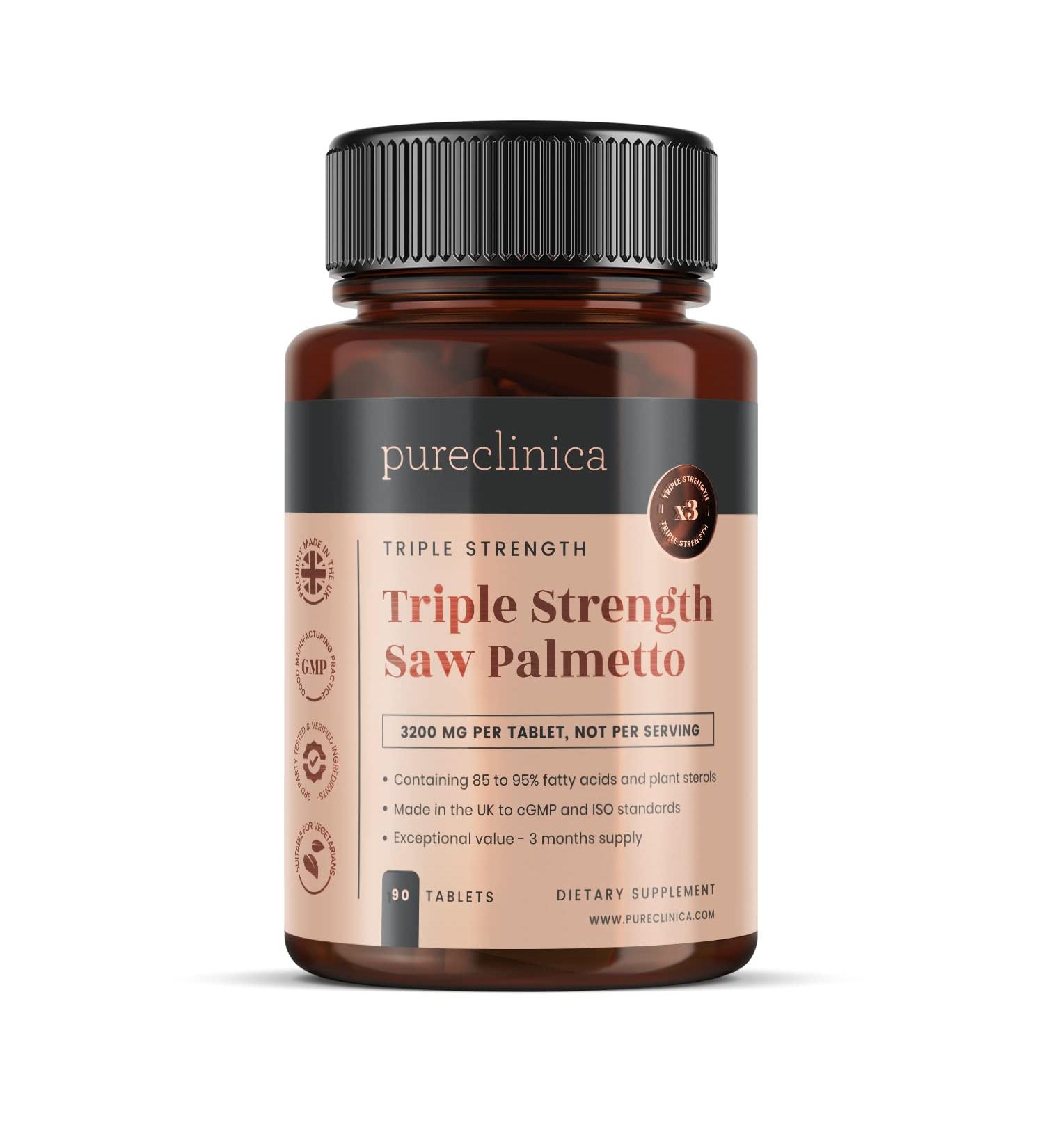 Triple Strength Saw Palmetto 3200 mg 90 Tablets | 95% Fatty Acids | 3 Month Supply | Shop Internationally - Buy Online on GoSupps.com
