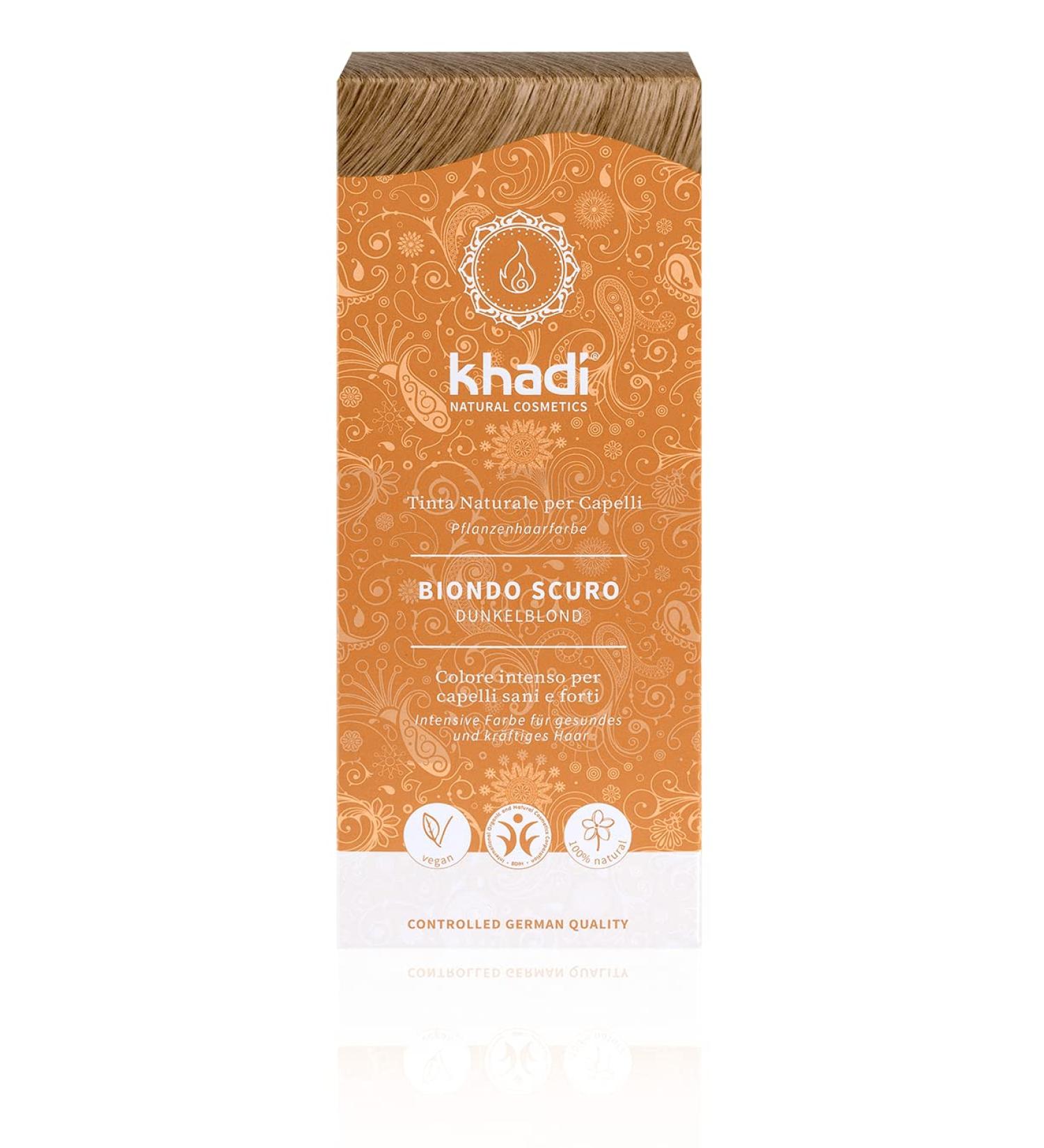 Khadi Dark Blonde Plant Hair Color - 100% Natural & Vegan - Ash Blonde to Dark Blonde - 100g | Chemical-Free Hair Dye - Buy Online on GoSupps.com