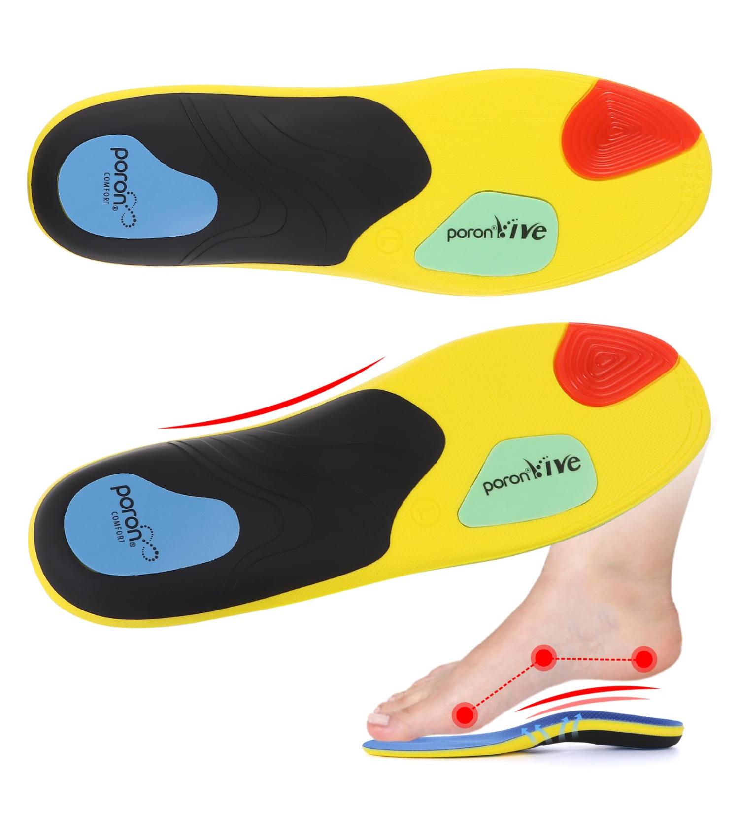 Orthotic Insoles for Plantar Fasciitis - Arch Support Inserts for Men & Women - Pain Relief & Comfort | Shock-Absorbing Breathable | Size L (Men's 9.5-10.5 / Women's 10.5-11.5) - Black - Buy Online on GoSupps.com