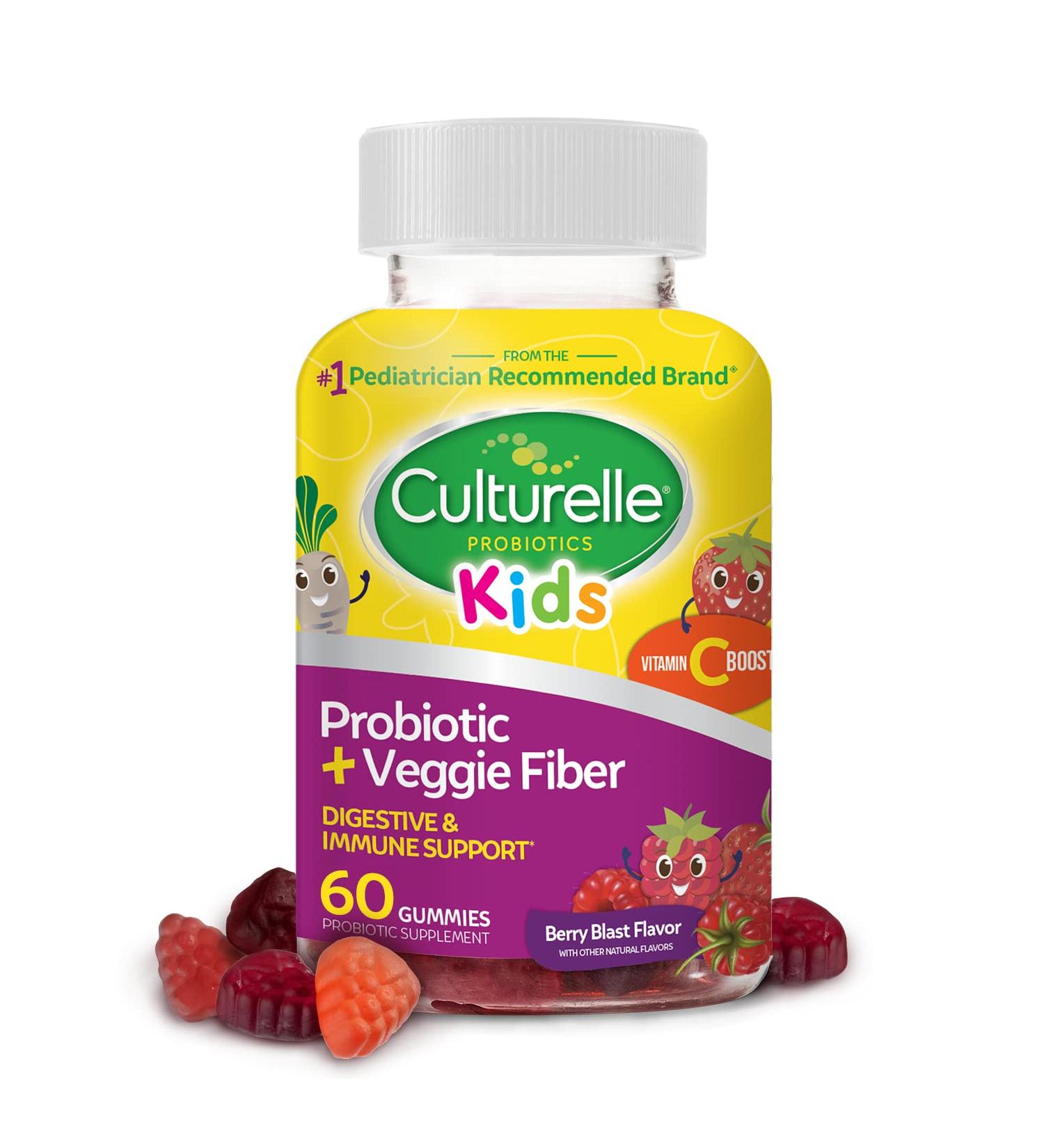 Culturelle Kids Probiotic + Prebiotic Gummies with Vitamin C | Digestive & Immune Support | Gluten-Free Mixed Berry Flavor | 60 Count - Buy Online on GoSupps.com