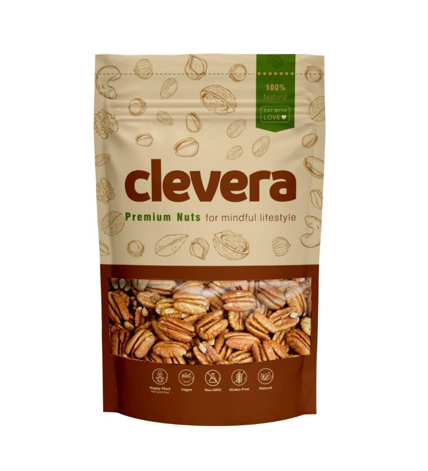 Clevera Supreme Jumbo Pecans 12 Ounces (Halves) - Fresh - Raw -Kosher - HACCP - Small Batch - Sustainably Sourced - Straight from The Farm - Non-GMO - Gluten Free - Buy Online on GoSupps.com