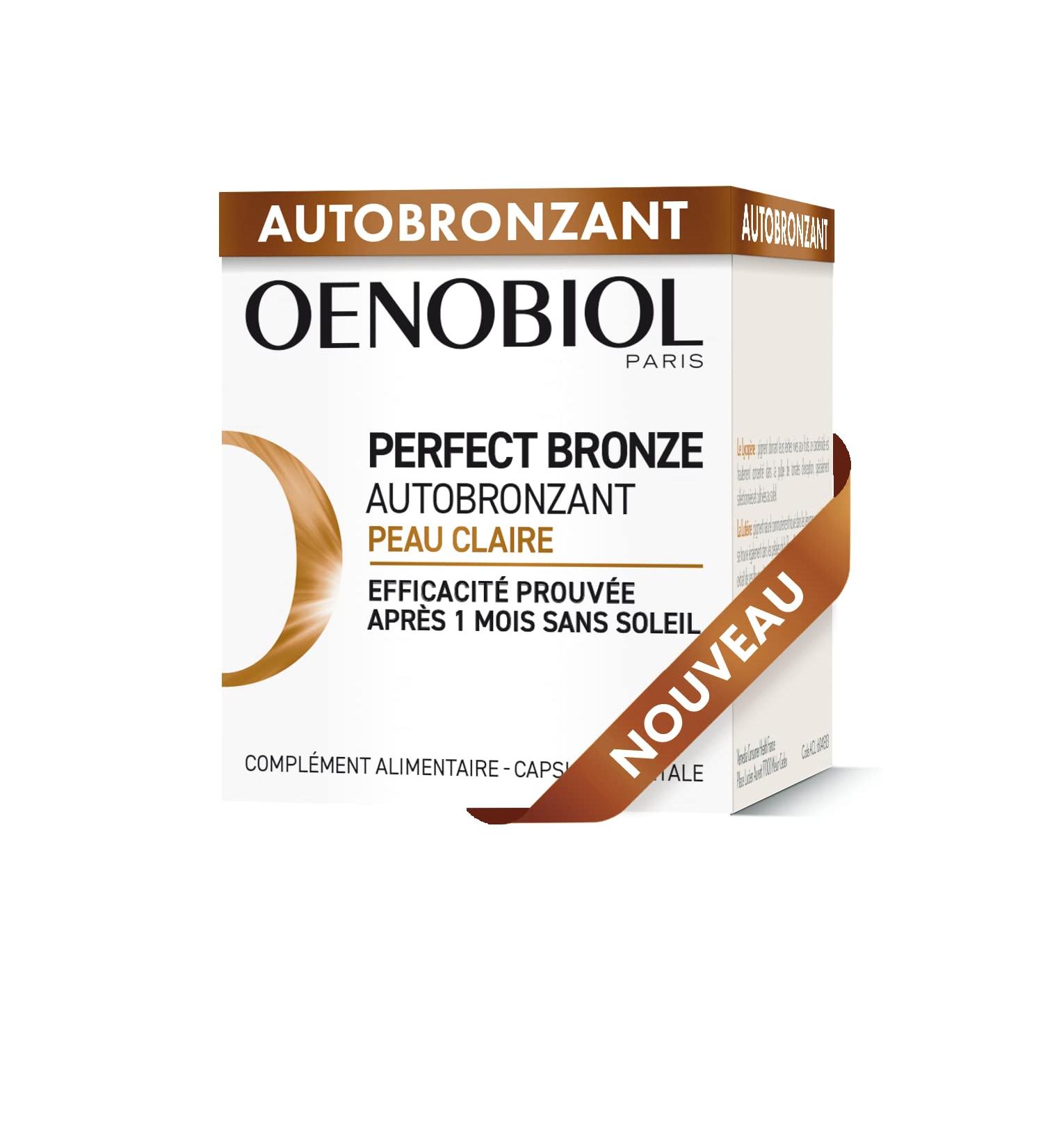 Oenobiol Perfect Bronze Self-Tanning Light Skin - Effective From the 1st Month Without Sun - Concentration of 5 Pigments 100% Plant Origin - Food Supplement 30 Capsules - 1 Month Program - Buy Online on GoSupps.com