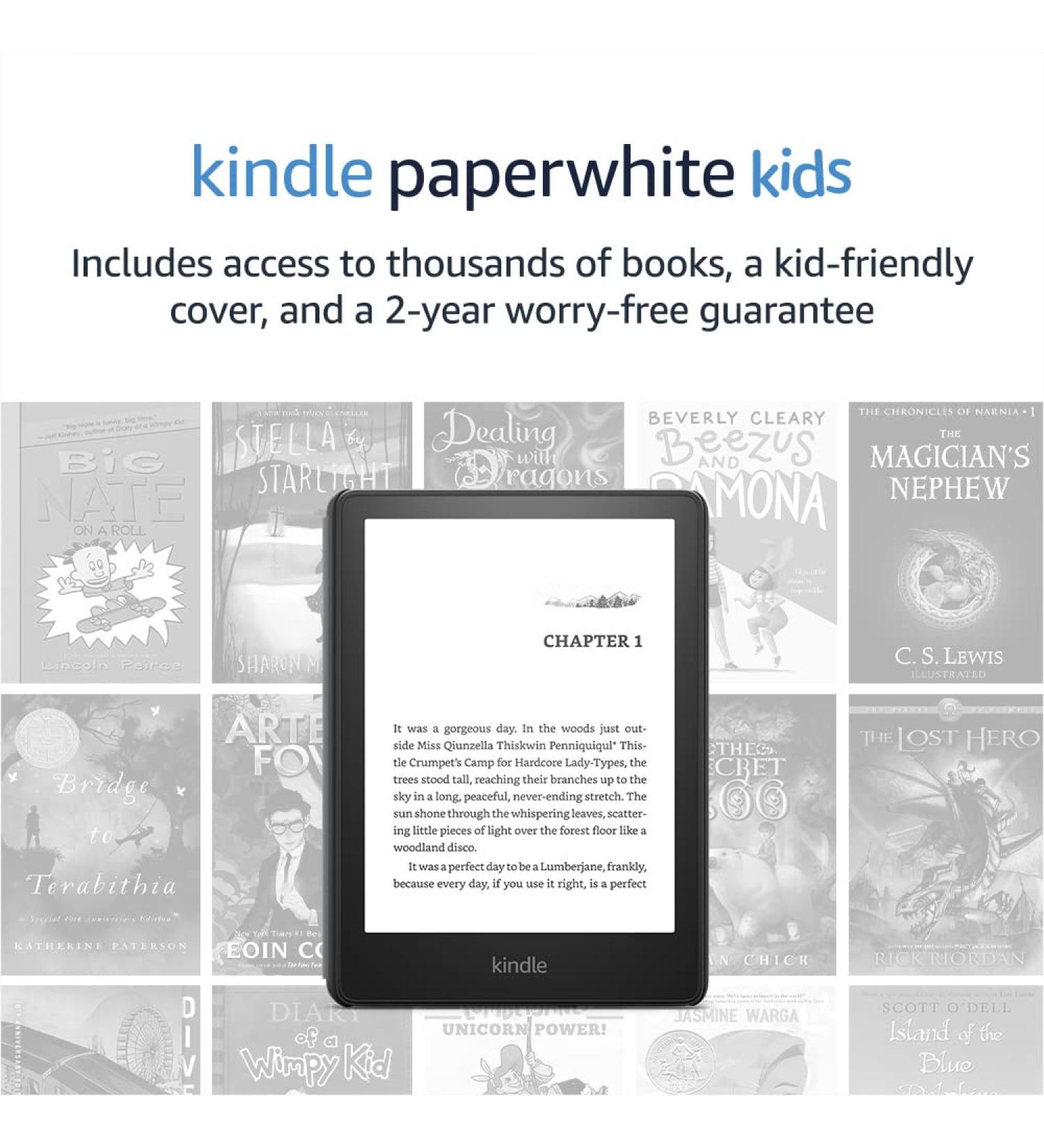 Kindle Paperwhite Kids (8 GB) - Amazon Kids+ Edition | 2-Year Worry-Free Guarantee | Black - Buy Online on GoSupps.com