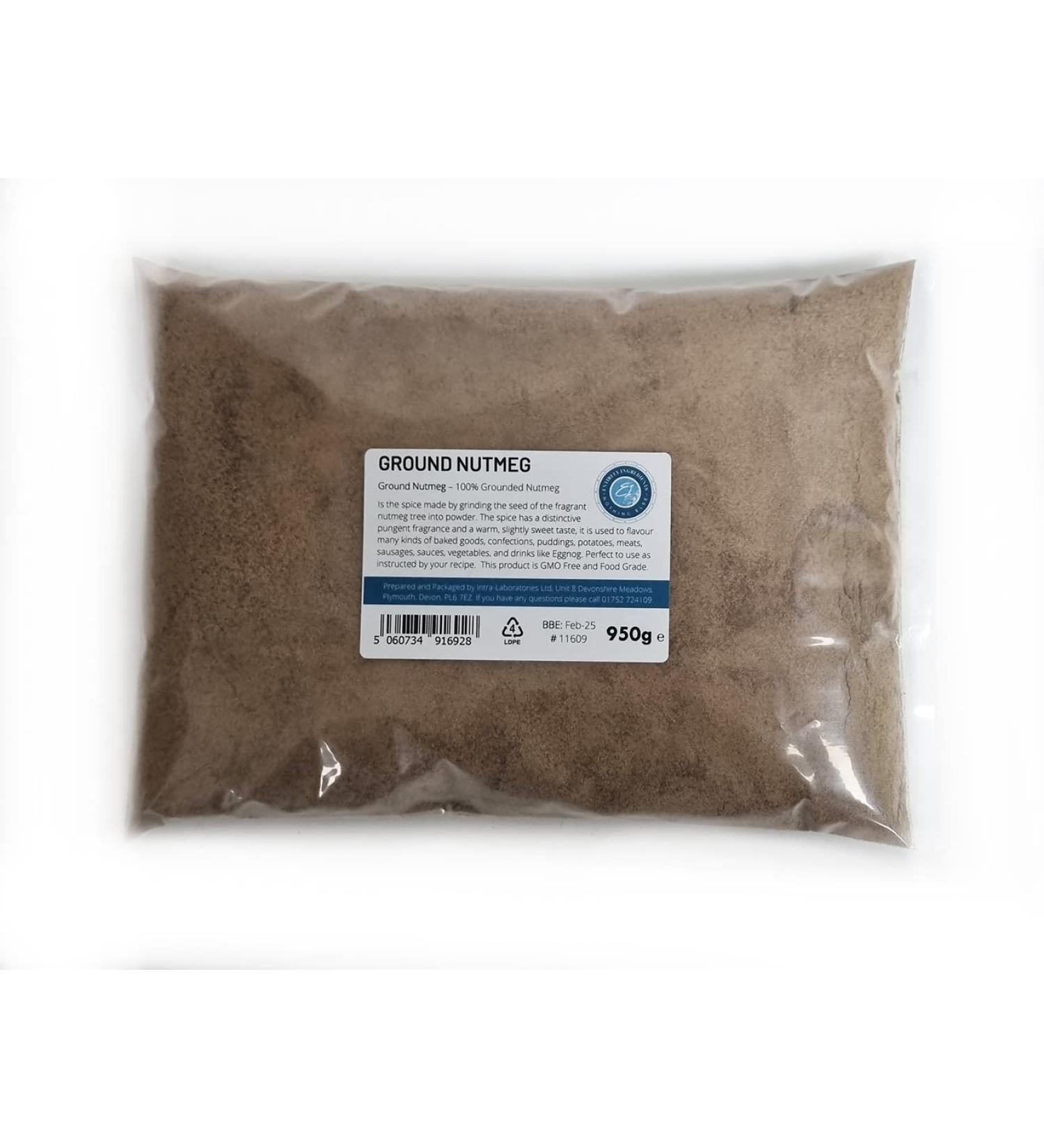 Entirely Ingredients Ground Nutmeg 950g - Selected for Premium Quality - Premium Food Grade - Buy Online on GoSupps.com