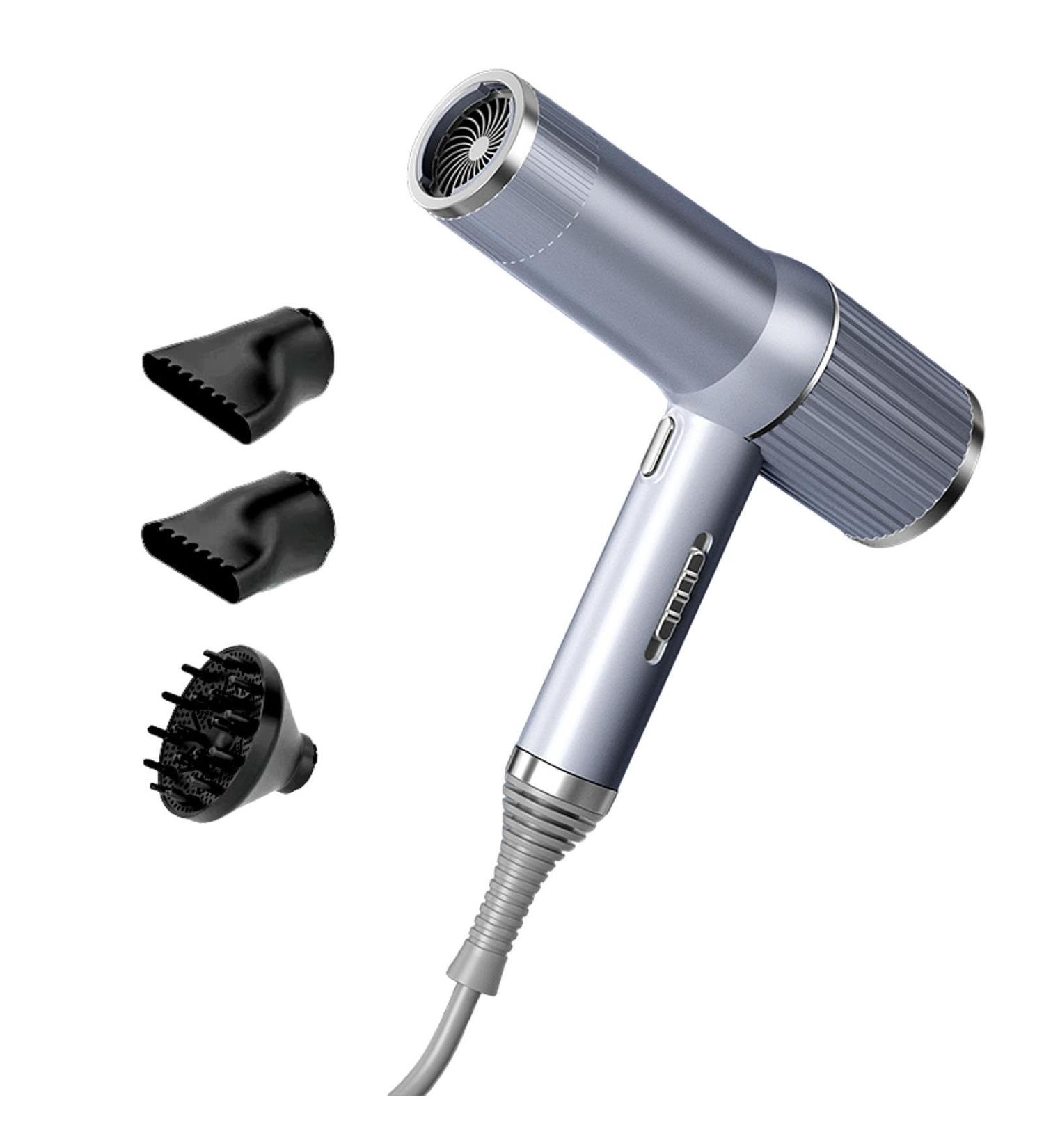 FashionCha Hair Dryer Hair Tool Mini Air Blower with Nozzle for Fine Thick Natural Wave Frizzy Hair gray 3 Nozzle - Buy Online on GoSupps.com