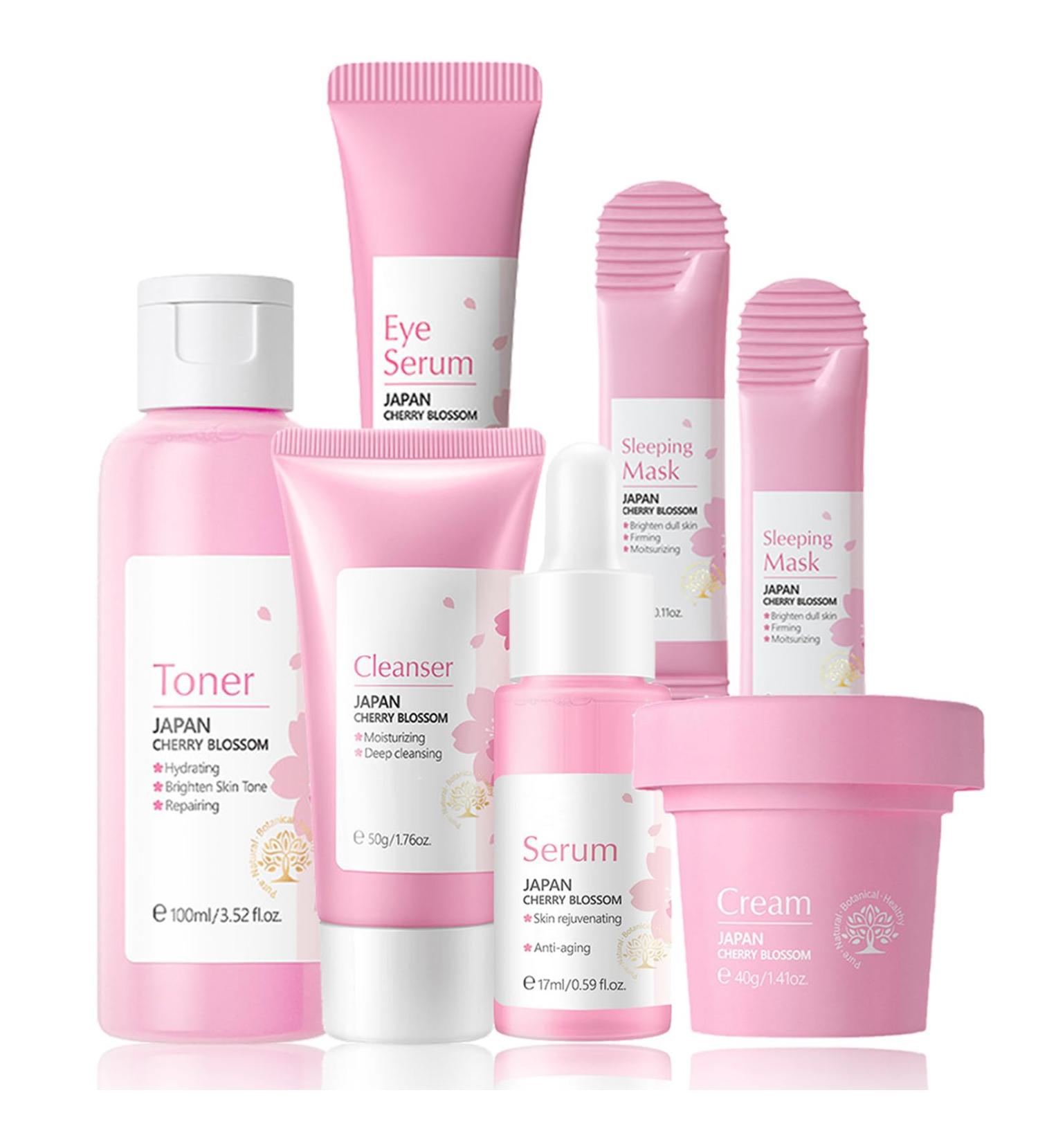Skincare Gifts Set For Teenage Girls Cherry Blossom Skincare Sets Facial Kit Pamper Sets For Women Gifts Skin Care Sets & Kits - Cleanser Face Serum Face Cream Toner Eye Cream Mask (SetA) - Buy Online on GoSupps.com