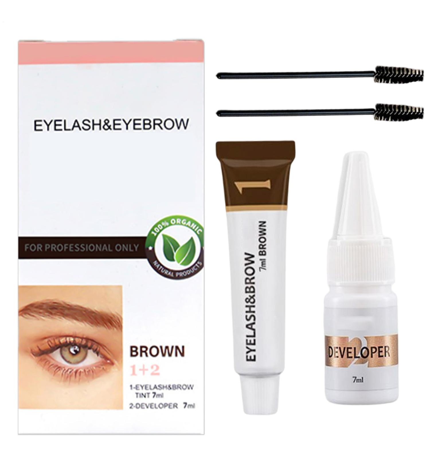 Eyebrow Dye Kit Quick Drying Waterproof Eyebrow Dye Semi-permanent Lash Tinting Quick Dry Waterproof Long-lasting Tint For Natural Eyelash Fast And Safe Results - Buy Online on GoSupps.com