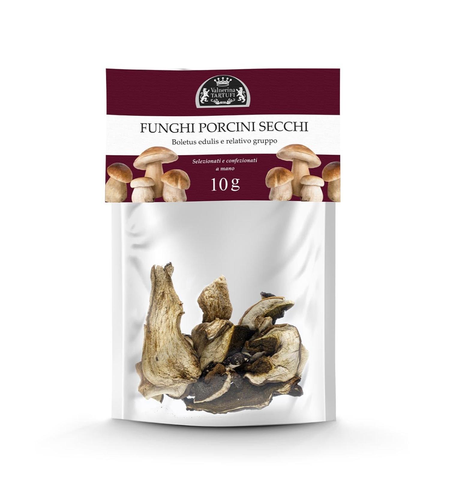 Valnerina Tartufi Dried Mushrooms | Hand-selected and packaged | Gastronomic specialty | Pack of 10 gr.
