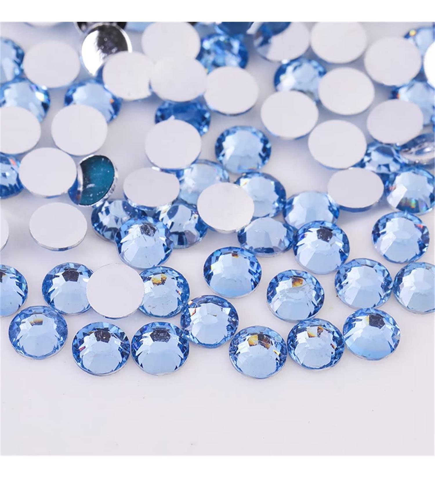 3000 Pieces SS6 2mm Flatback Rhinestones Clear Glass Round Gems Crystals for Nail Art DIY Crafts Clothes Shoes Bags (Light Blue) - Buy Online on GoSupps.com