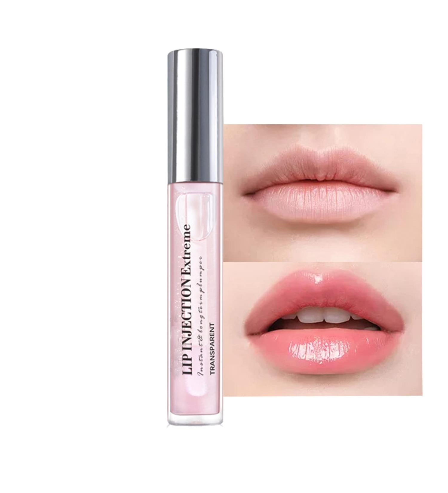 Lip Plumper Lip Gloss Lip Maximizer Balm Plumper Lip Extreme Volume Healthy Enhancer Hydrated Lips Moisturize Eliminate Dryness Wrinkles Enhances Plump Gloss (Clear Pink Color) - Buy Online on GoSupps.com