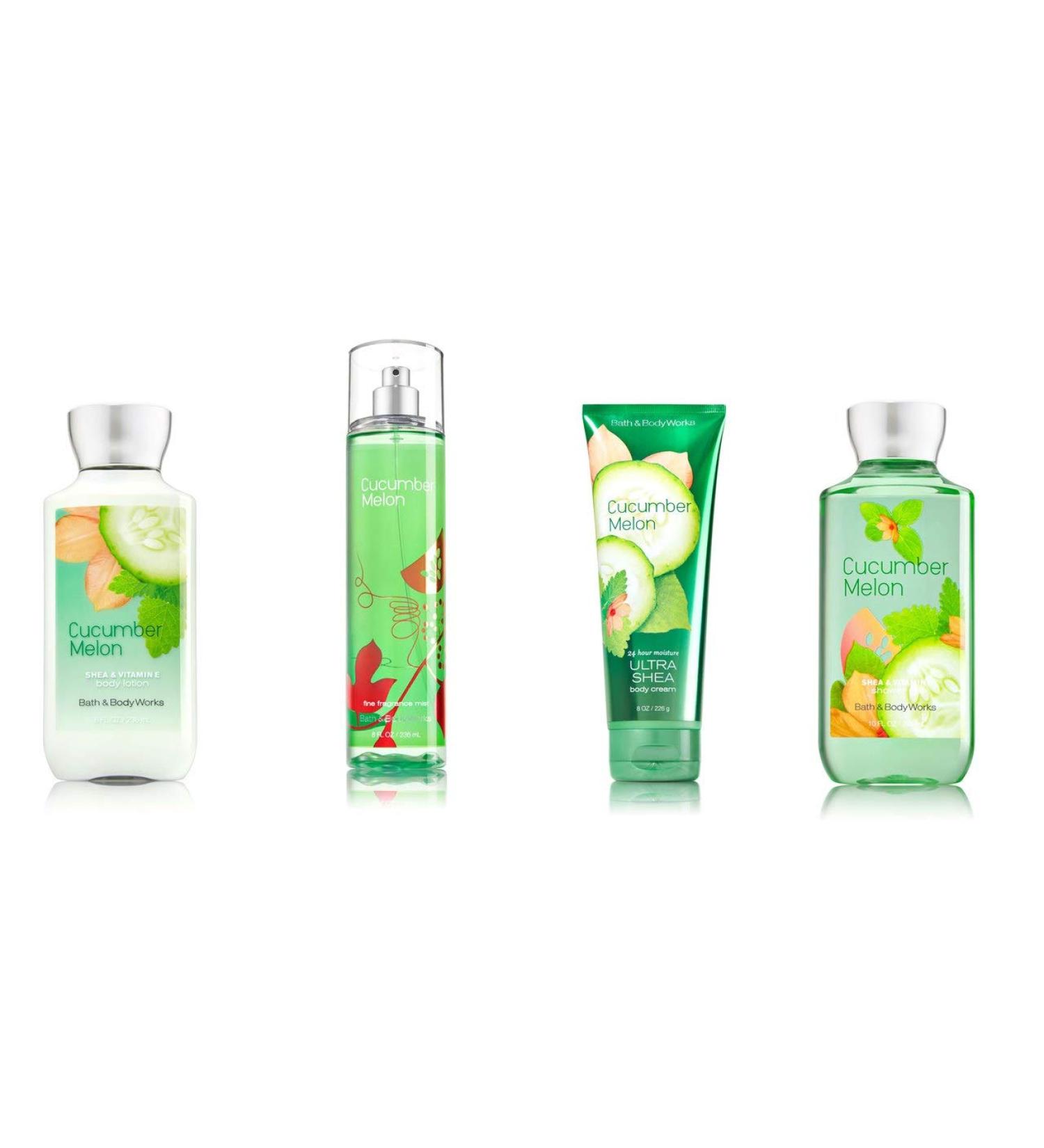 Bath & Body Works Cucumber Melon Set | Shower Gel Body Lotion Body Cream & Fragrance Mist