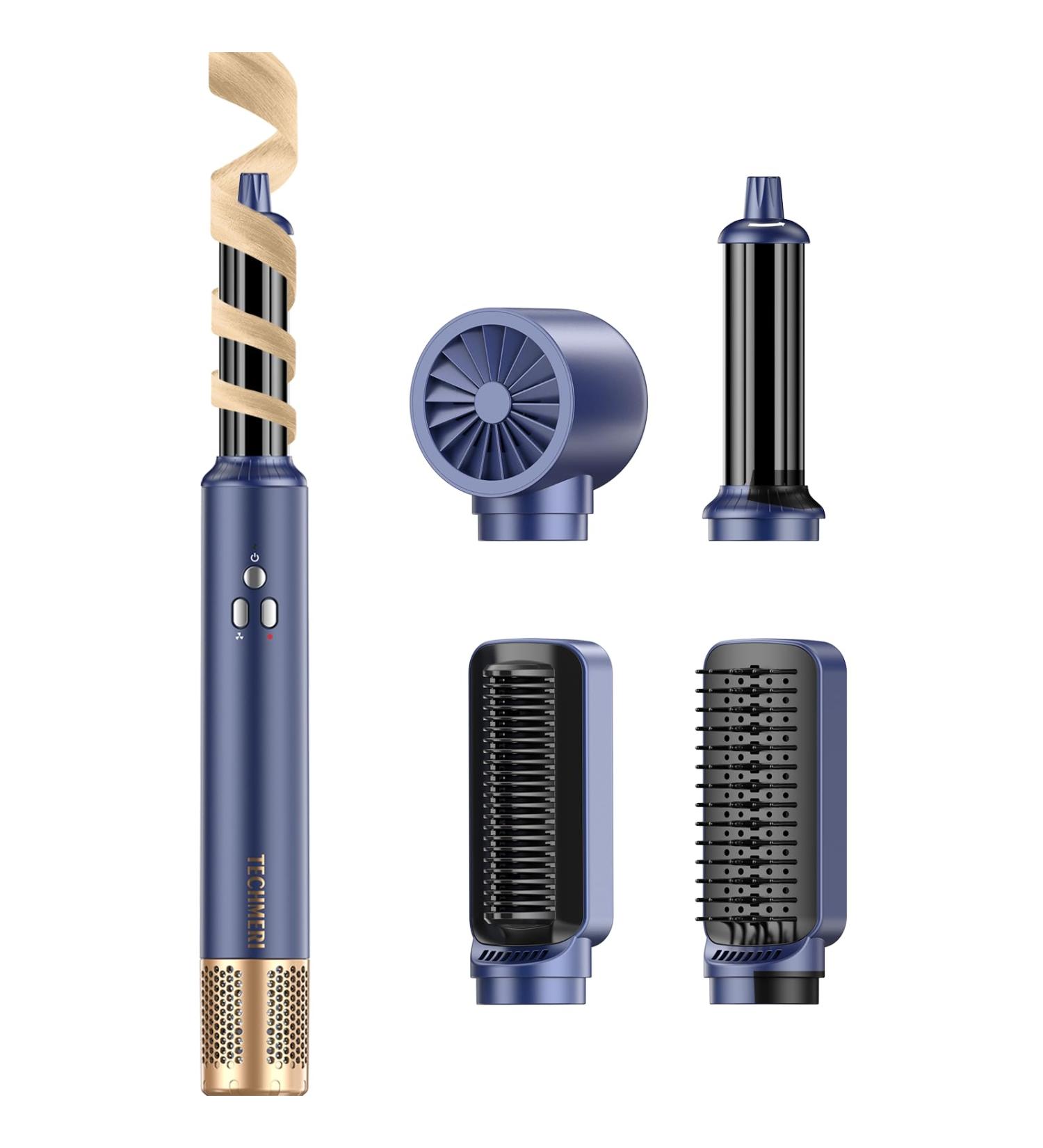 TECHMERI 4-in-1 Ionic Hair Styler & Dryer Brush - Auto Curler Nozzle & Smoothing Brushes - High-Speed 110 000 RPM Motor - Shop Internationally - Buy Online on GoSupps.com