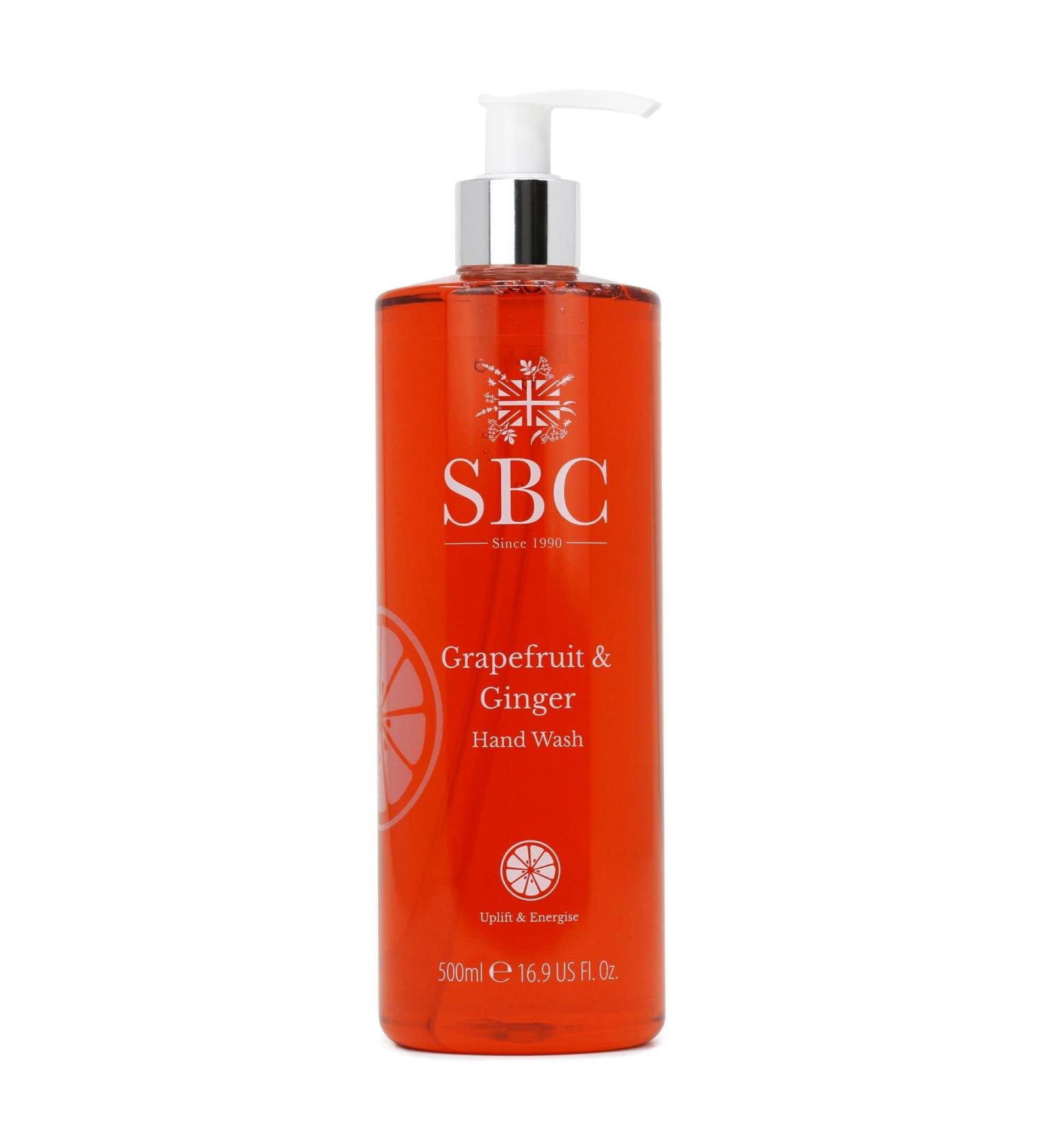 SBC Skincare Grapefruit & Ginger Hand Wash - 500ml | Moisturising Hand Wash For The Family | Vegan Friendly Liquid Hand Wash | Caring Hand Wash For All Skin Types - Buy Online on GoSupps.com
