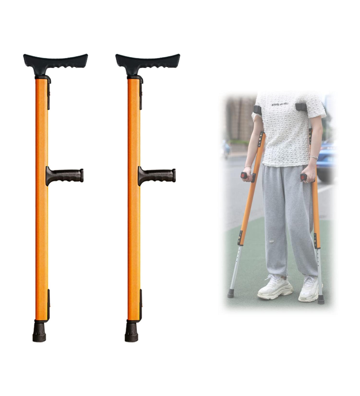 Underarm Crutches Adjustable Walking Canes for Adults Ergonomic Handle Walkers Aid for The Elderly Suitable for Height: 150-190cm/5'-6' 2'' (Color : Yellow Size : 1 count) anniversary Lucky Star Yellow 2 counts - Buy Online on GoSupps.com