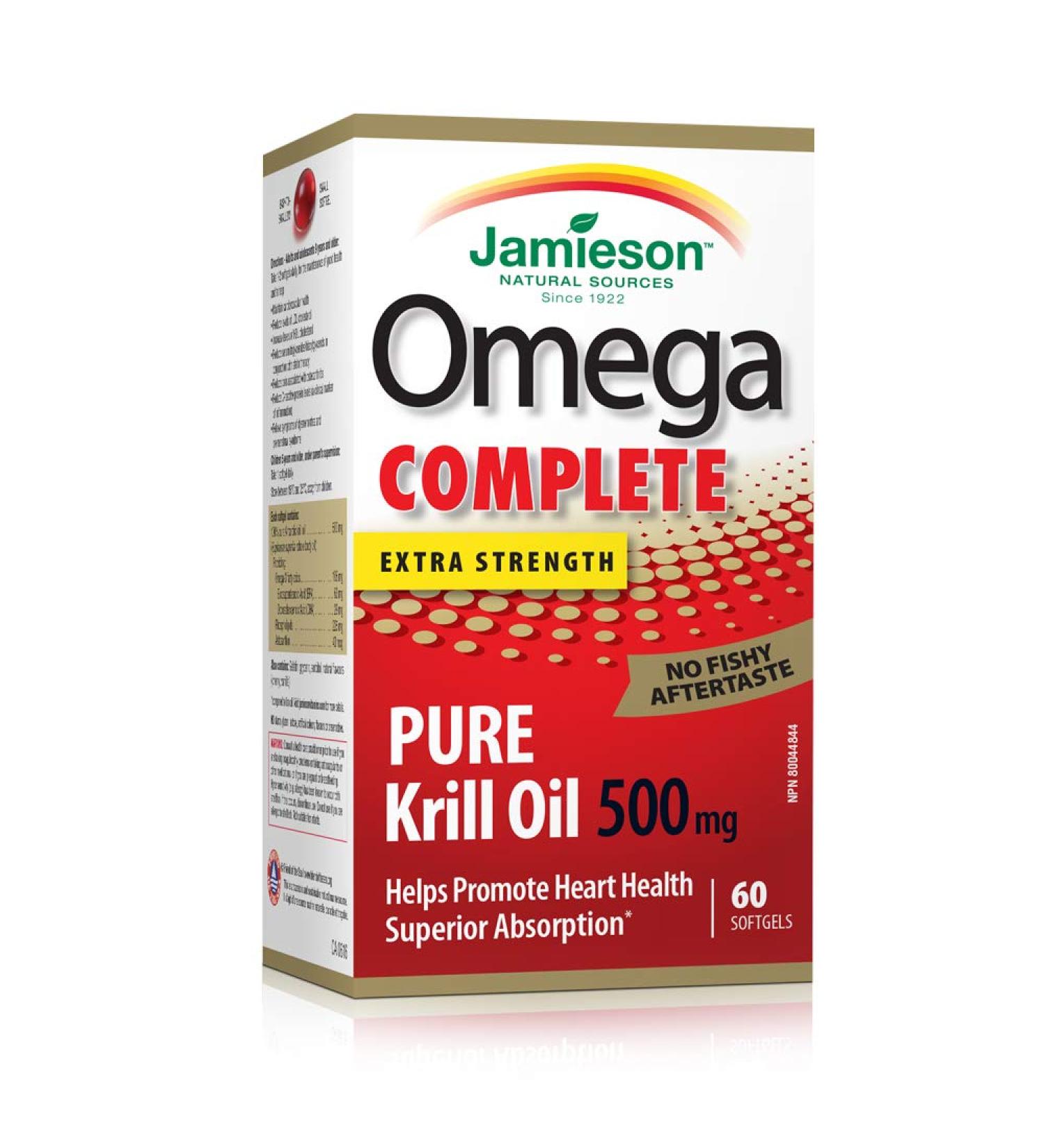 Jamieson Omega Complete Super Krill 500mg 60's 60 Softgels 60 count (Pack of 1) - Buy Online on GoSupps.com