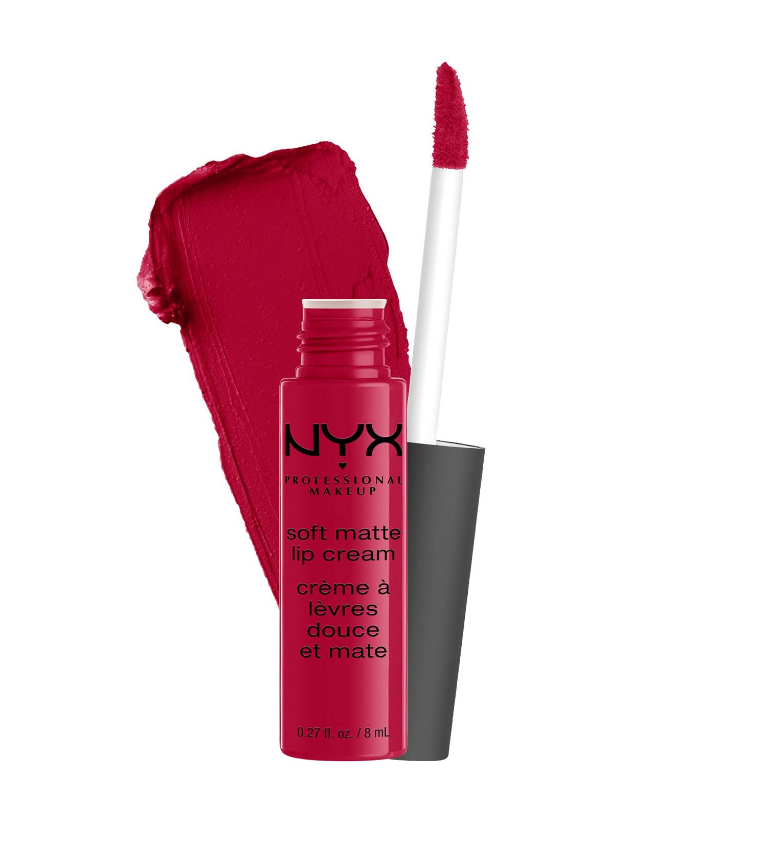 Nyx Soft Matte Lip Cream in Monte Carlo - Deep Cranberry Red | 0.27 Fl Oz - Buy Online on GoSupps.com