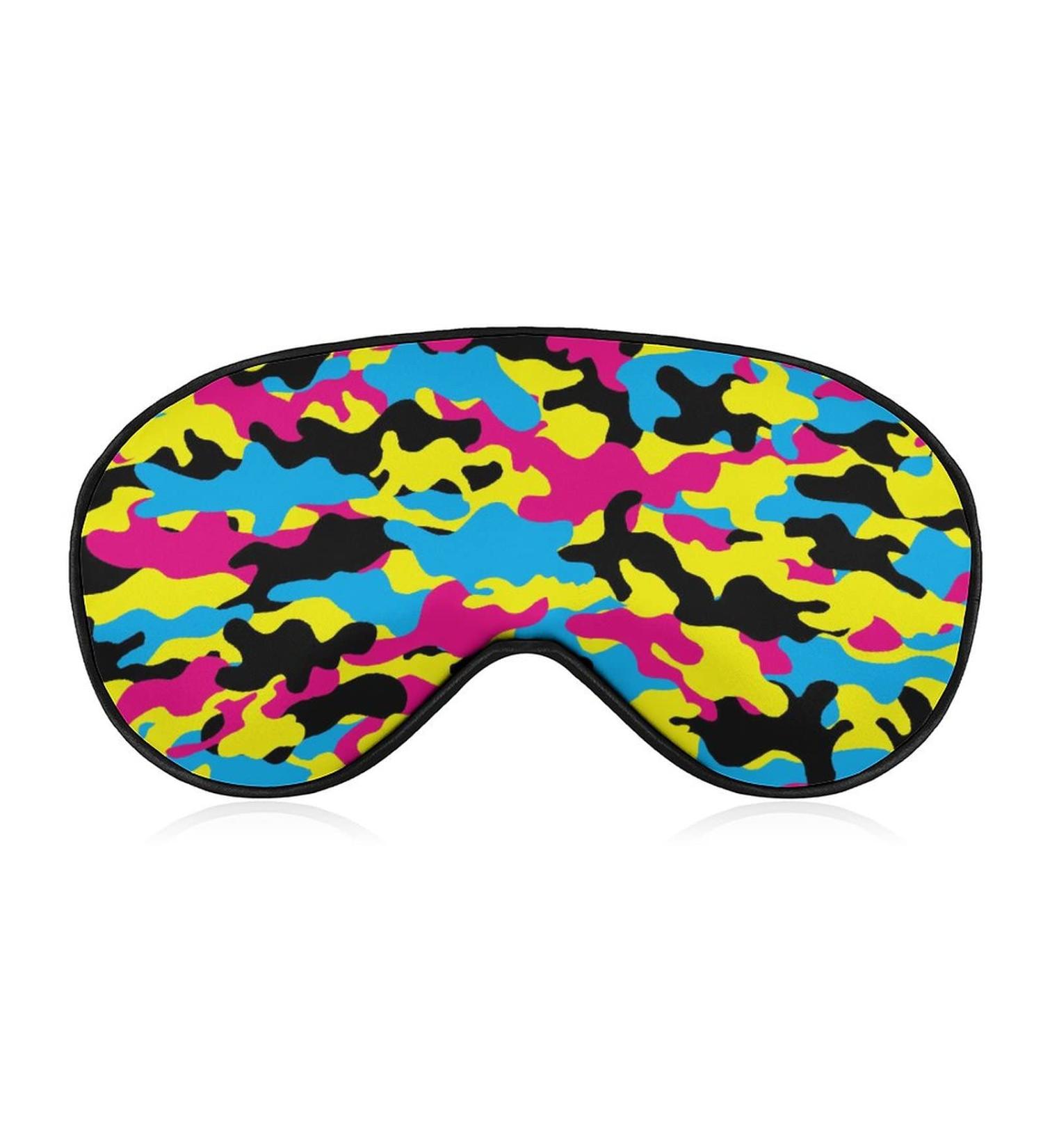 Shop Colorful Camouflage Sleep Mask for Women | Adjustable Eye Shades with Elastic Strap - Perfect for Travel & Relaxation - Buy Online on GoSupps.com