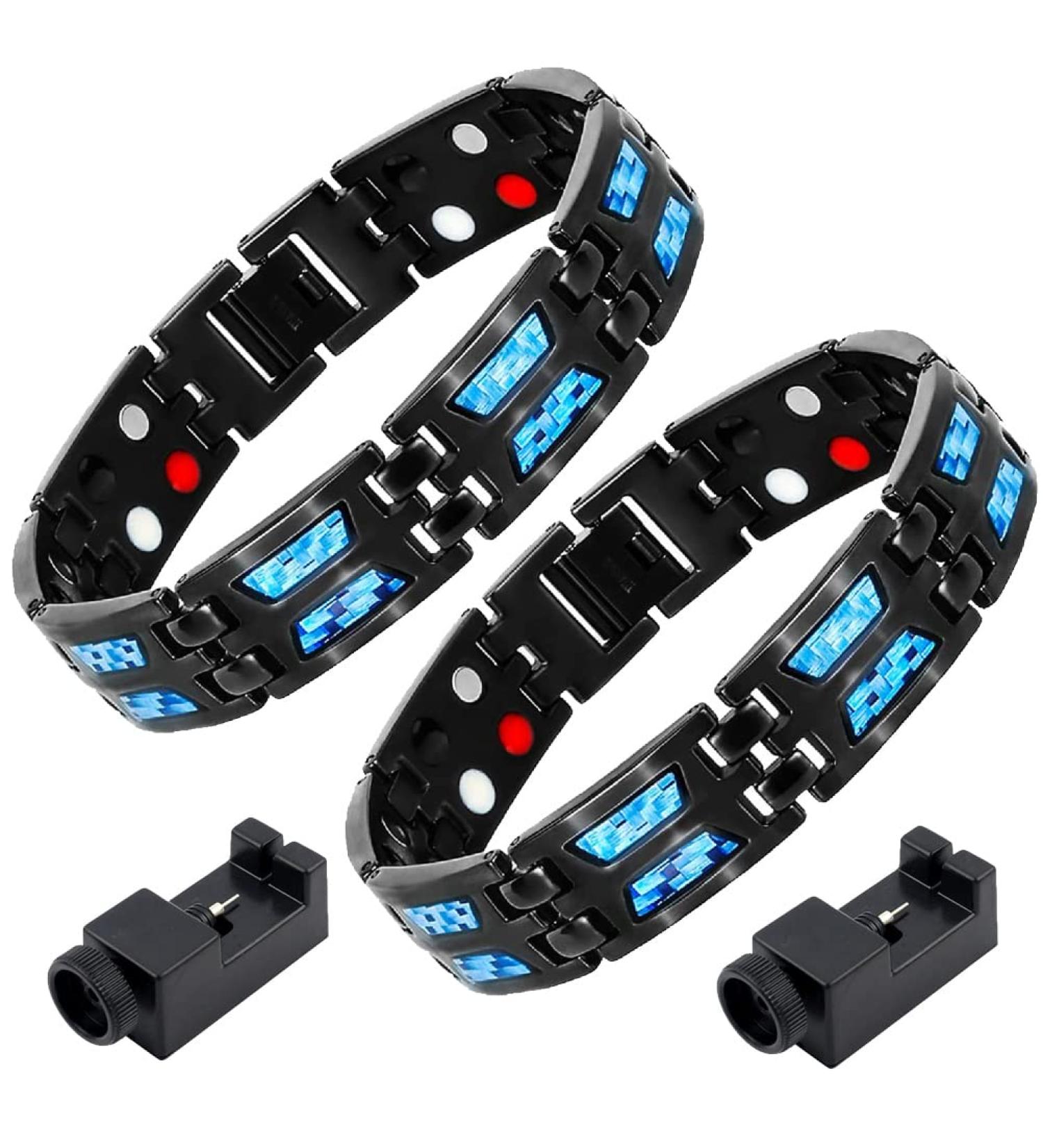 Taippan Magnetic Hard Band for Weight Loss | 2PCs Titanium Power Magnetic Bracelet for Men | Arthritis Relief Magnetic Arm Bands | Health Magnetic Band with Setting Tool - Buy Online on GoSupps.com