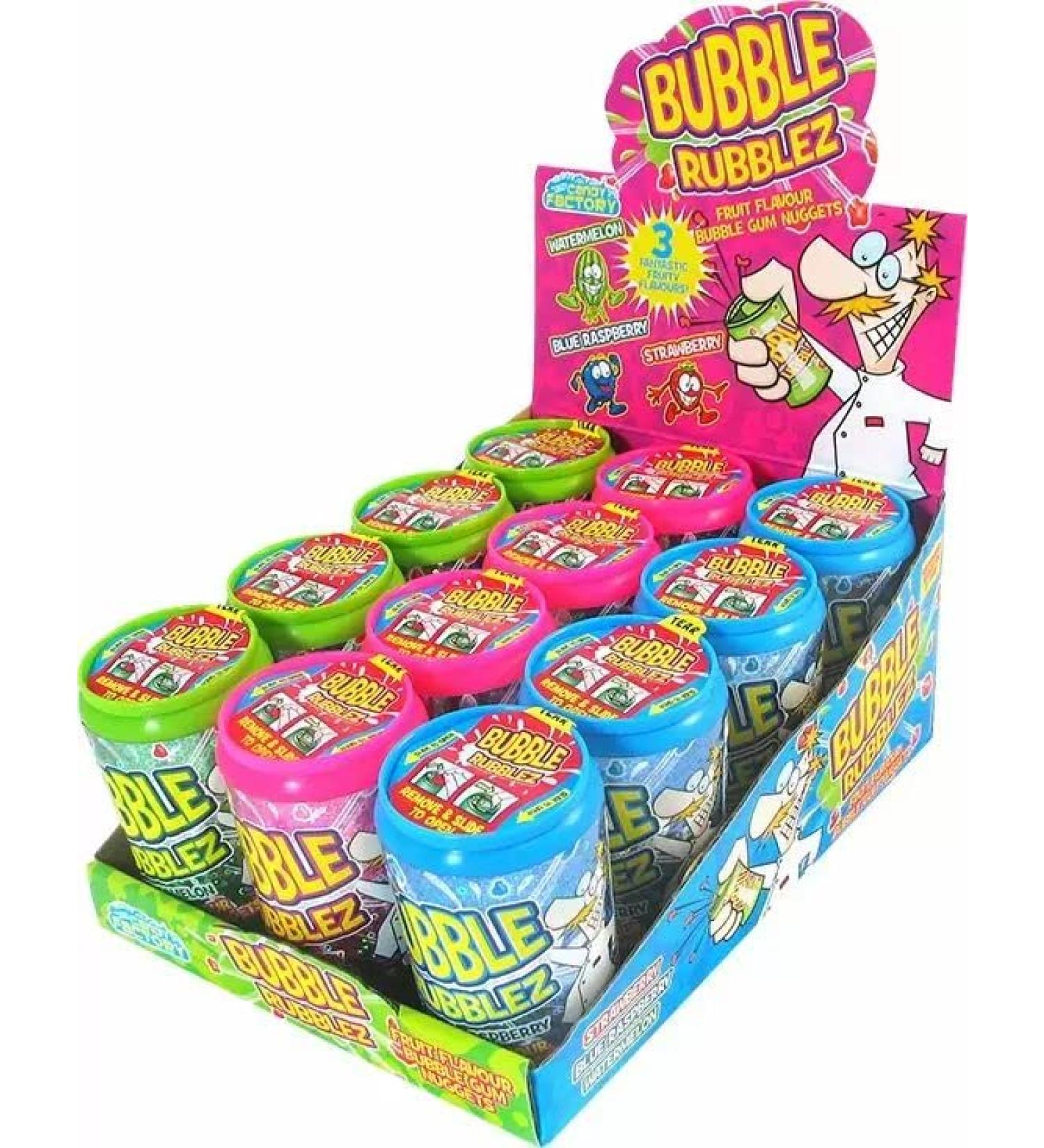 Bubble Rubblez Bubblegum - 12 (Box) Bubblegum Sweets 12 count (Pack of 1)
