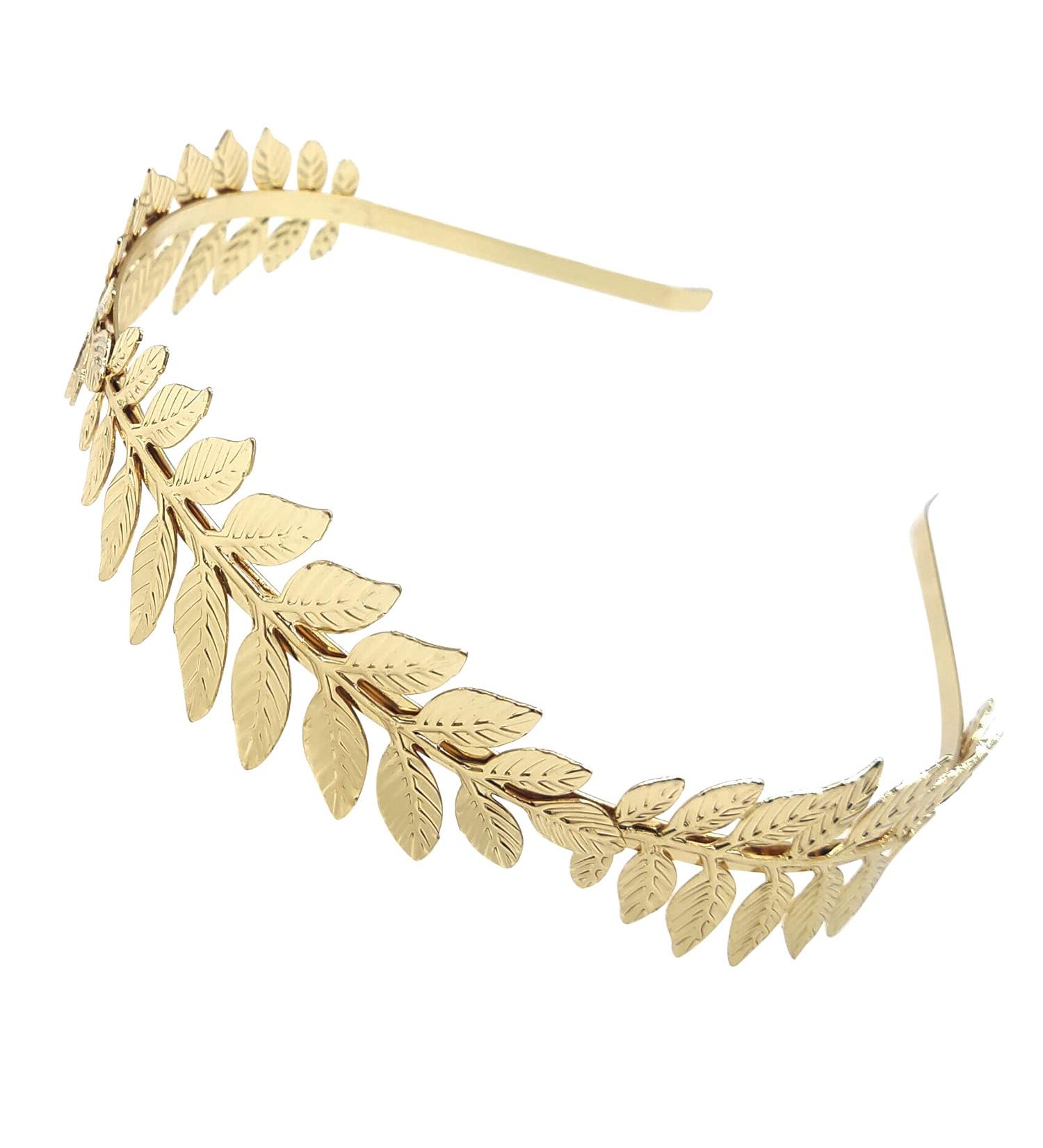 ALLY-MAGIC Gold Leaves Headband Roman Leaf Crown Greek Leaf Headband Goddess Tiara Girls Bridal Headbands Laurel Leaf Headdress Boho Headpiece Hairband for Wedding Party Dancing Party Show Y2-YZFG - Buy Online on GoSupps.com