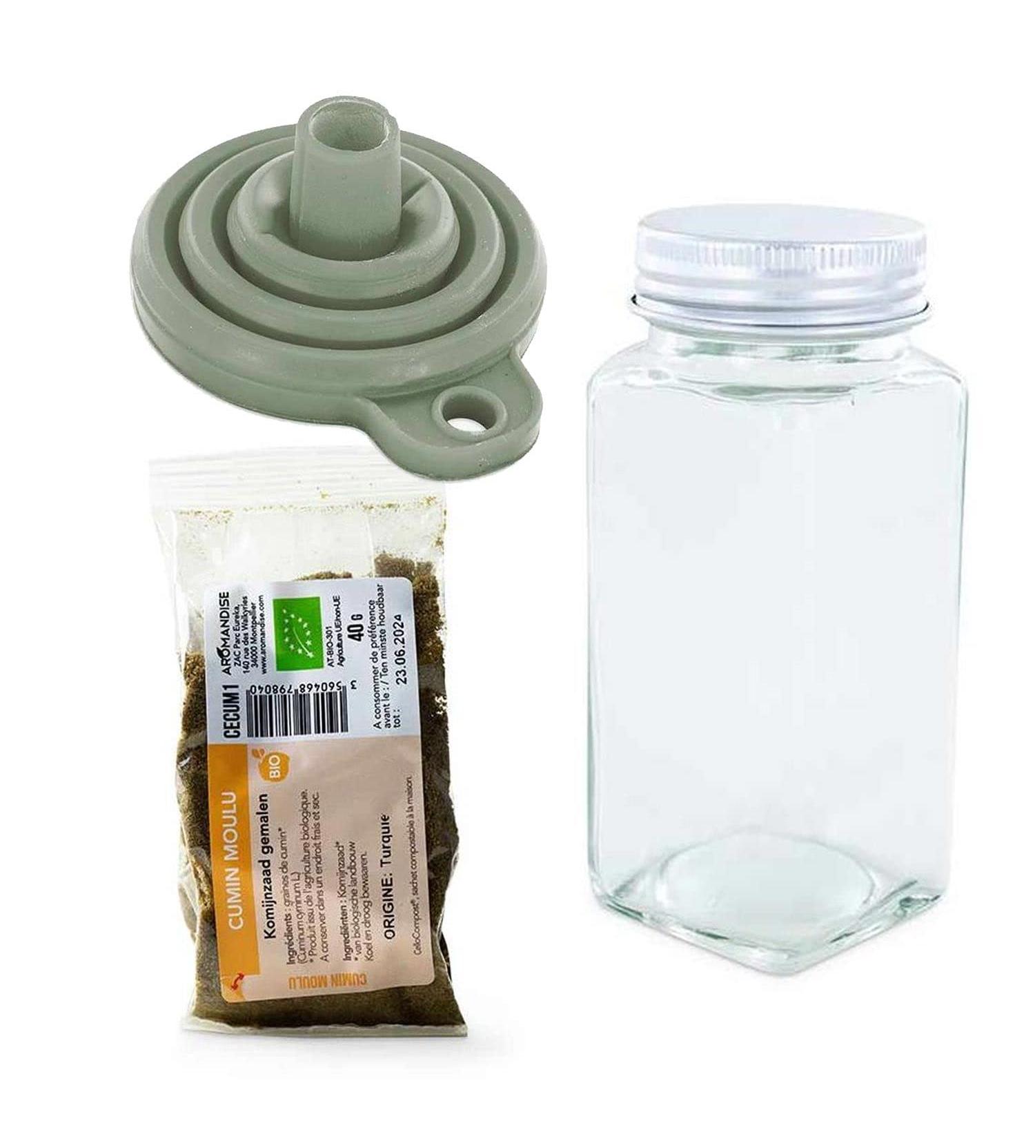 Spice bottle powder + funnel + organic cumin 40 g - Buy Online on GoSupps.com