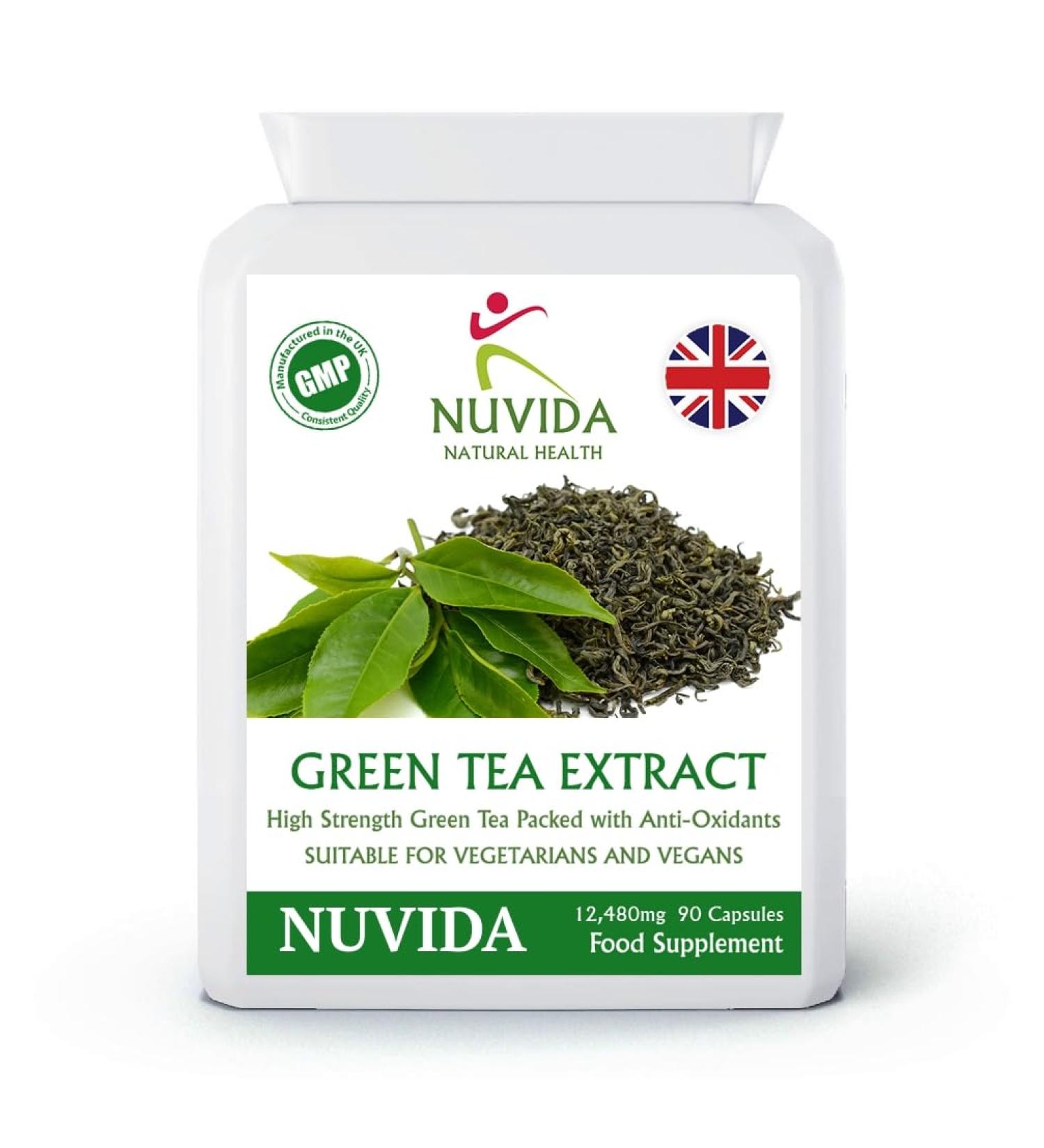 90 High Strength Green Tea Extract Capsules - Natural Antioxidant Supplement - Vegan Friendly - Buy Online on GoSupps.com