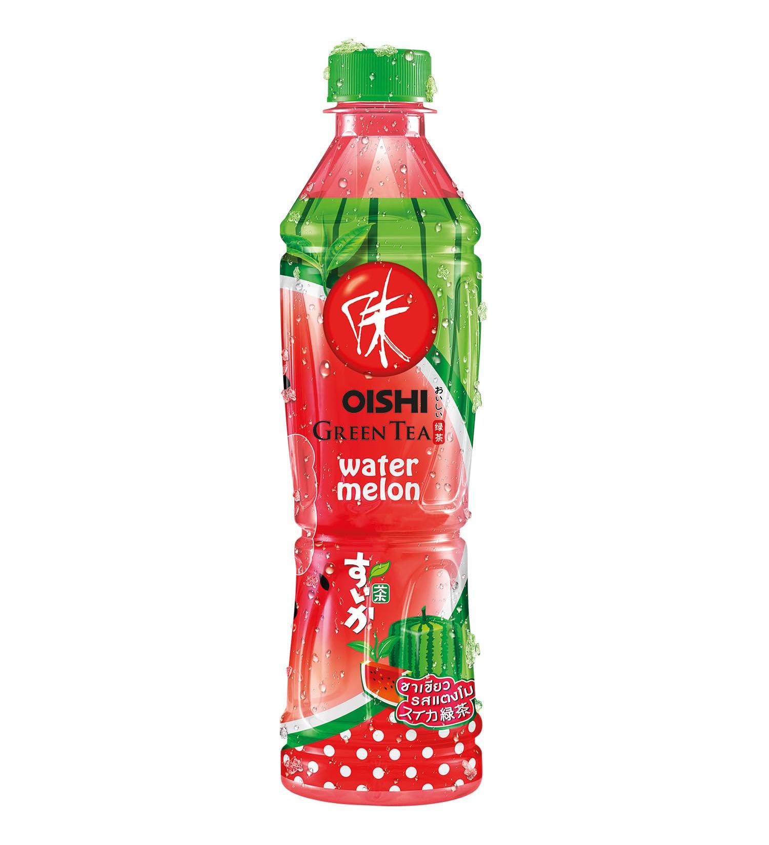OISHI Green Tea Watermelon - 24 x 500 ML Multipack | Refreshing Flavor | International Shipping Available - Buy Online on GoSupps.com