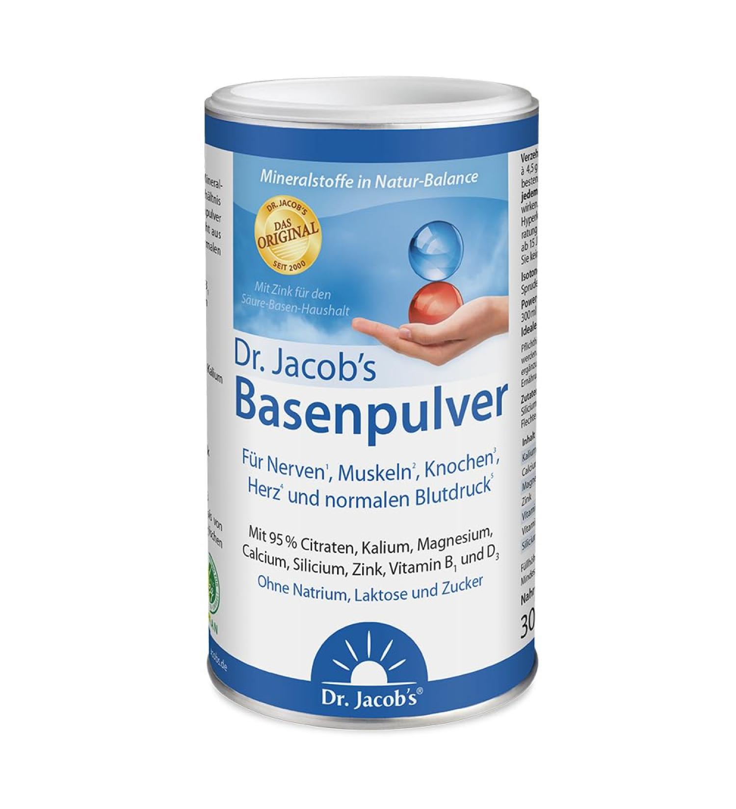 Dr. Jacobs Citrate Base Powder - High Potassium Calcium Magnesium Zinc & Vitamin D for Diets - 300g Original Formula - Buy Online on GoSupps.com