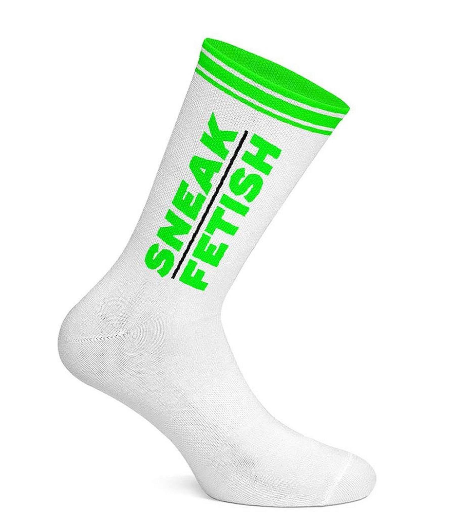 Sneak Freaxx Unisex Sneak Fetish White Neon Green One Size socks Green (Green) S