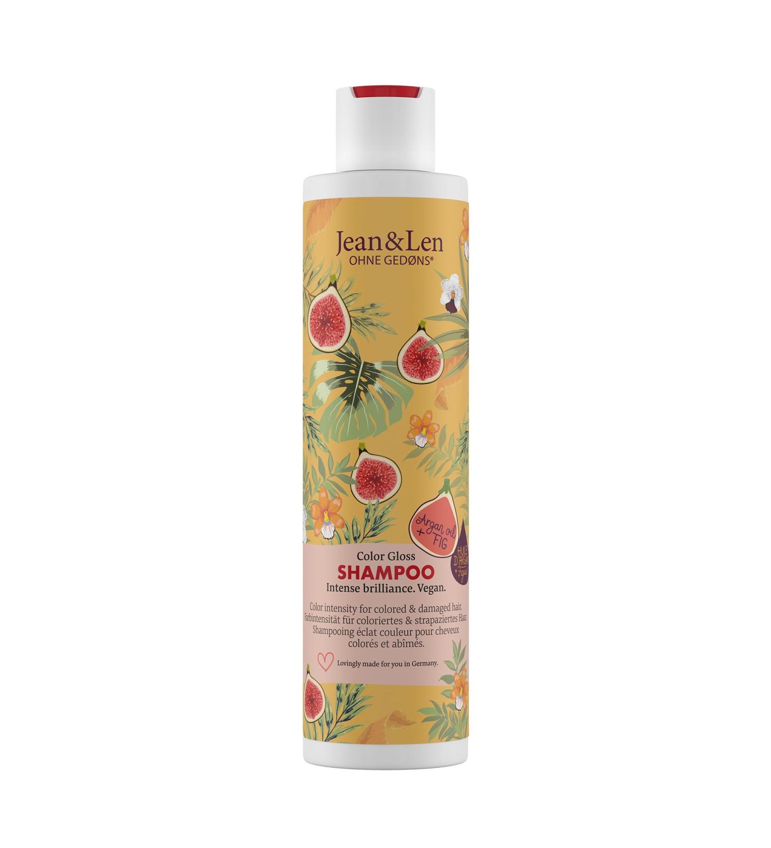 Jean & Len Colorglanz Shampoo Argan Oil & Fig for colored & damaged hair gives intensity and shine to the color paraben and silicone free vegan 300 ml - Buy Online on GoSupps.com