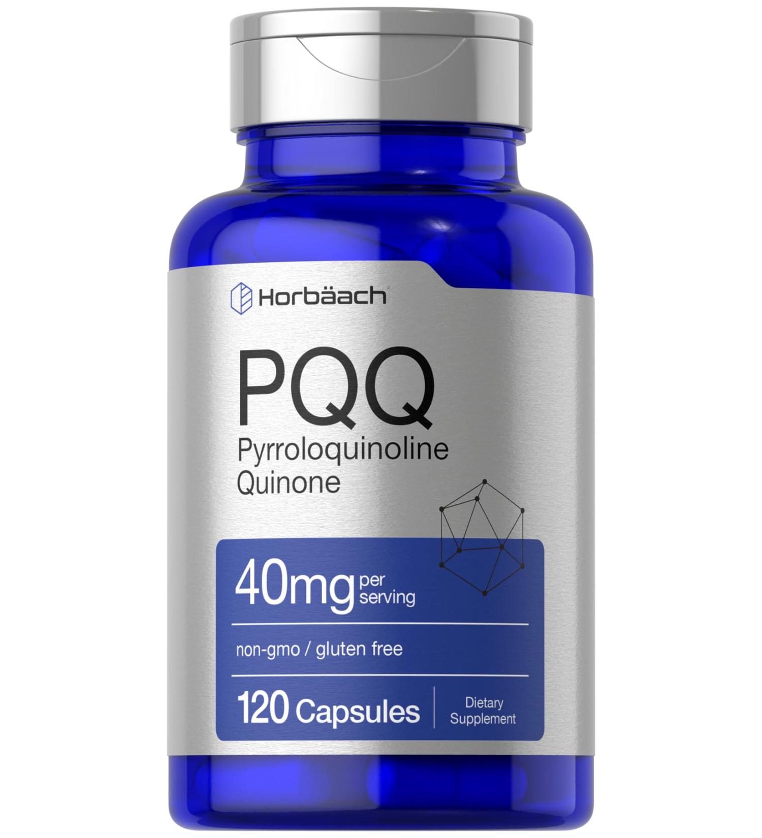 Horb ach PQQ Supplement 40 mg | 120 Capsules | Maximum Strength | Non-GMO and Gluten Free Supplement | Pyrroloquinoline Quinone Disodium Salt - Buy Online on GoSupps.com