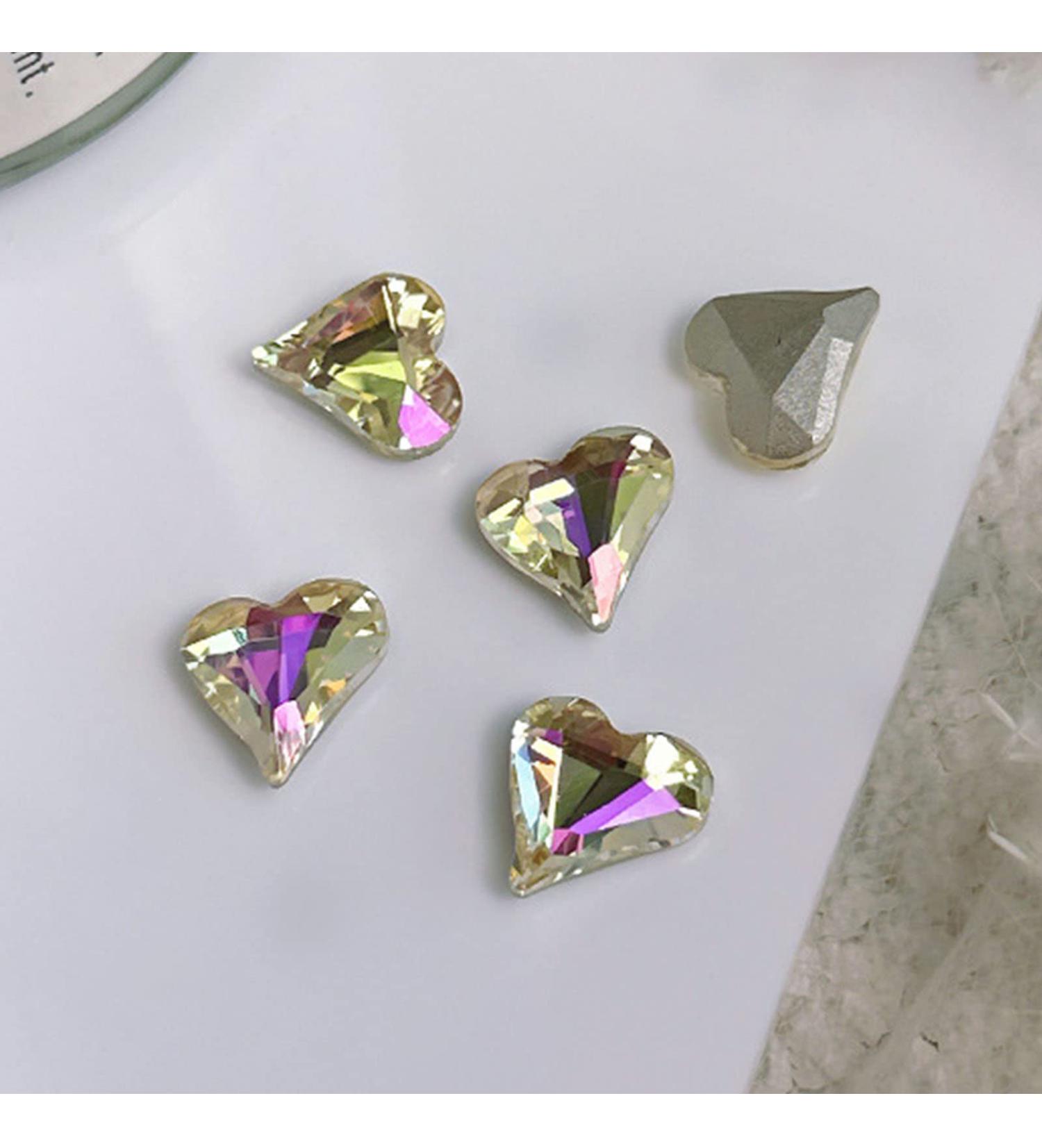 FEIlei 10x Water Droplet Nail Charms Pointed Back Nail Art Charm Heart Nail Rhinestones - Buy Online on GoSupps.com