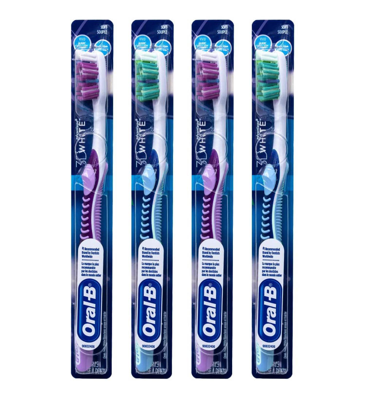 Oral-B 3D White Vivid Toothbrush 35 Soft - Pack of 4 | Colors Vary - Buy Online on GoSupps.com