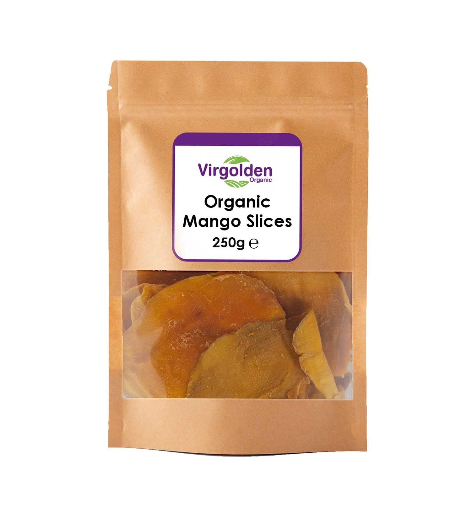 Organic Dried Mango Slices (Cheeks) 250g by Virgolden Organic - Buy Online on GoSupps.com