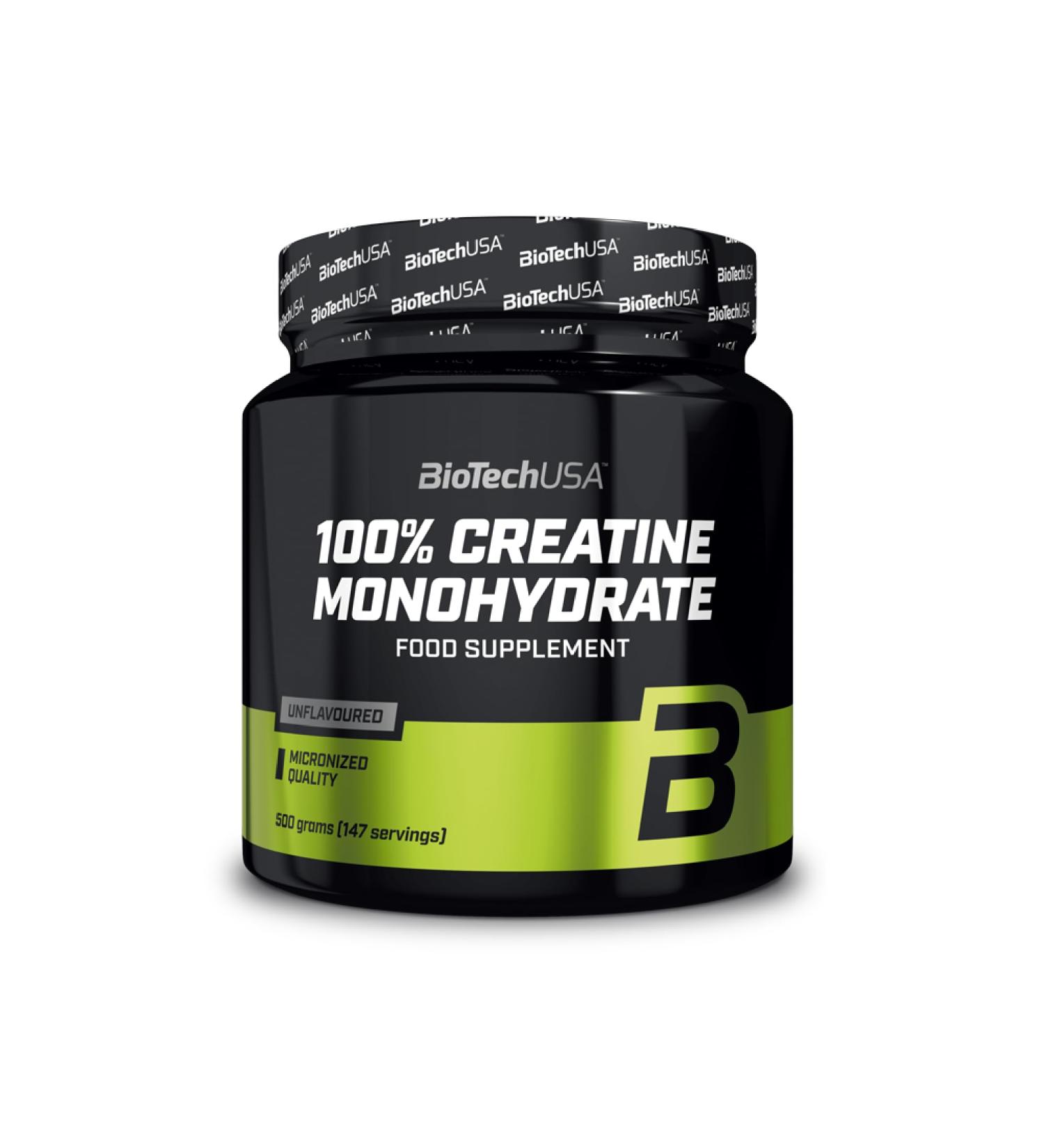 BioTechUSA 100% Creatine Monohydrate - Vegan & Gluten-Free | Micronized Pharmaceutical Grade | 500g - International Shipping Available - Buy Online on GoSupps.com