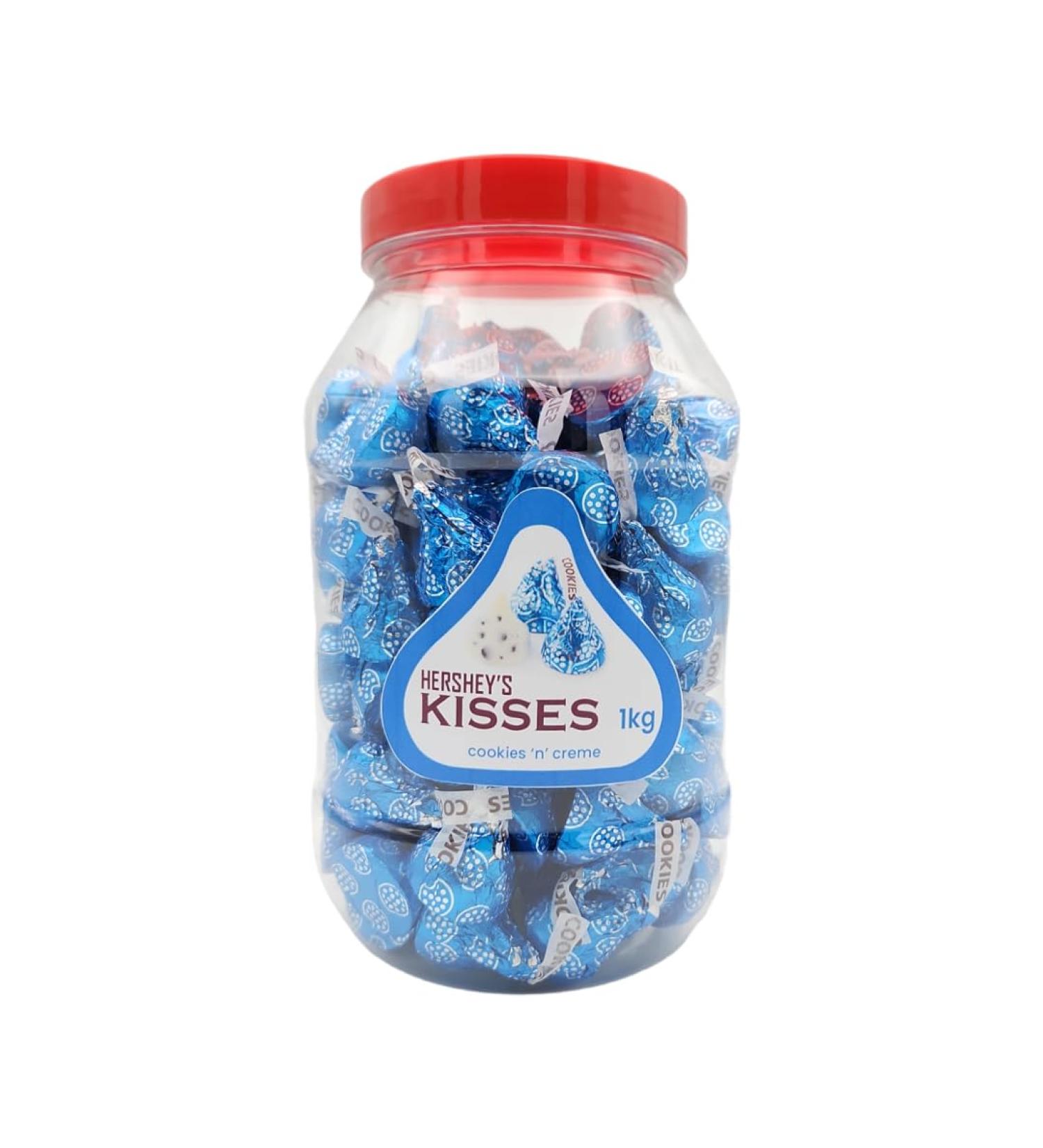 Hershey's Kisses Cookies 'n' Creme - 1kg Jar - Creamy Cookies and Sweet Bliss in Every Bite