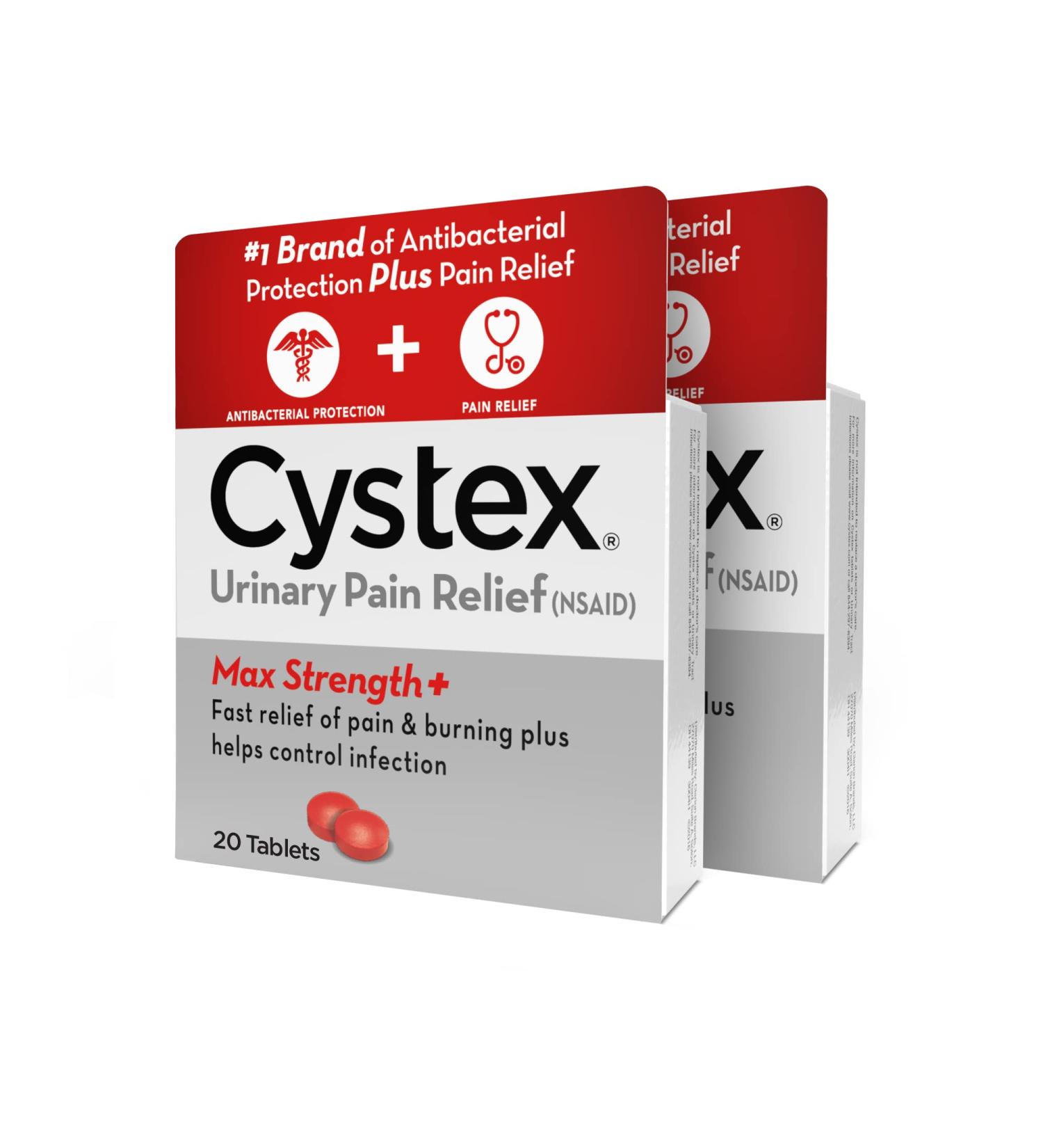 Cystex UTI Pain Relief Maximum Strength - 20ct Twin Pack for Urinary Tract Infection Treatment - Buy Online on GoSupps.com