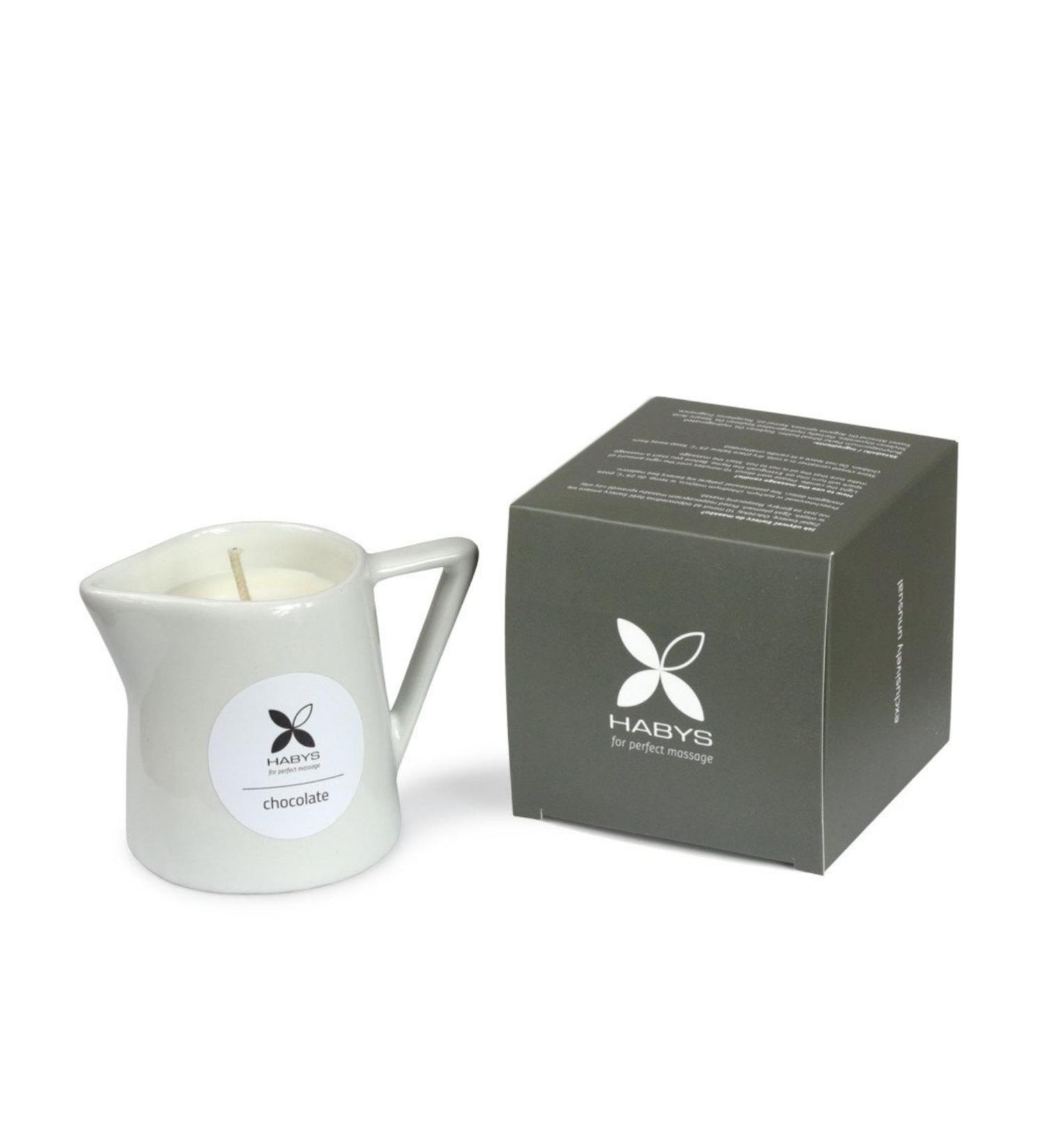 Buy Habys Nature Massage Candle Chocolate Dream 100ml | Natural shea butter soy wax & argan oil for Relaxation & Soft Skin - Buy Online on GoSupps.com