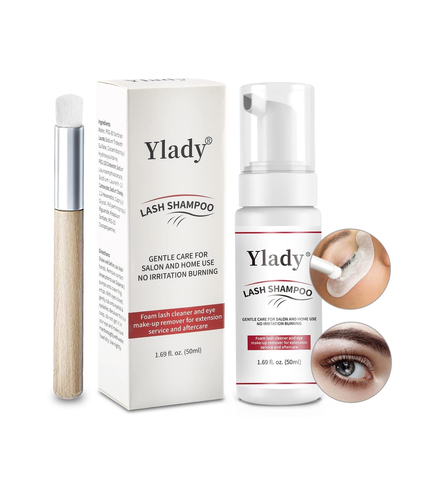 50ML Eyelash Shampoo Extension Cleanser with Brushes - Lash Cleaning Kit for False & Natural Eyelashes - Salon & Home Use - Buy Online on GoSupps.com