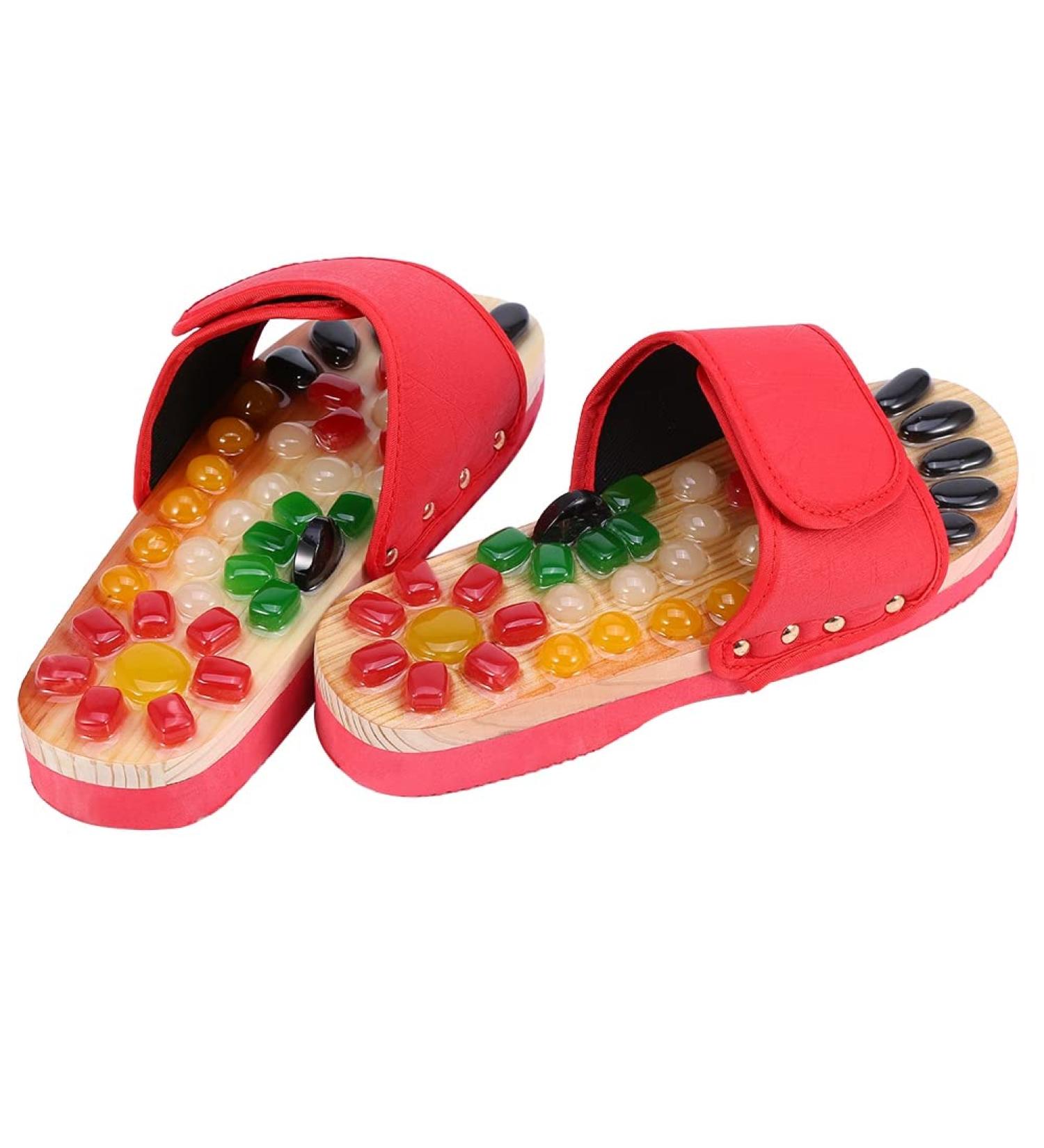 Verdant Touch Foot Massager Shoes - Red Health Care Massage Slippers for Improved Blood Circulation | Size 37 - Buy Online on GoSupps.com