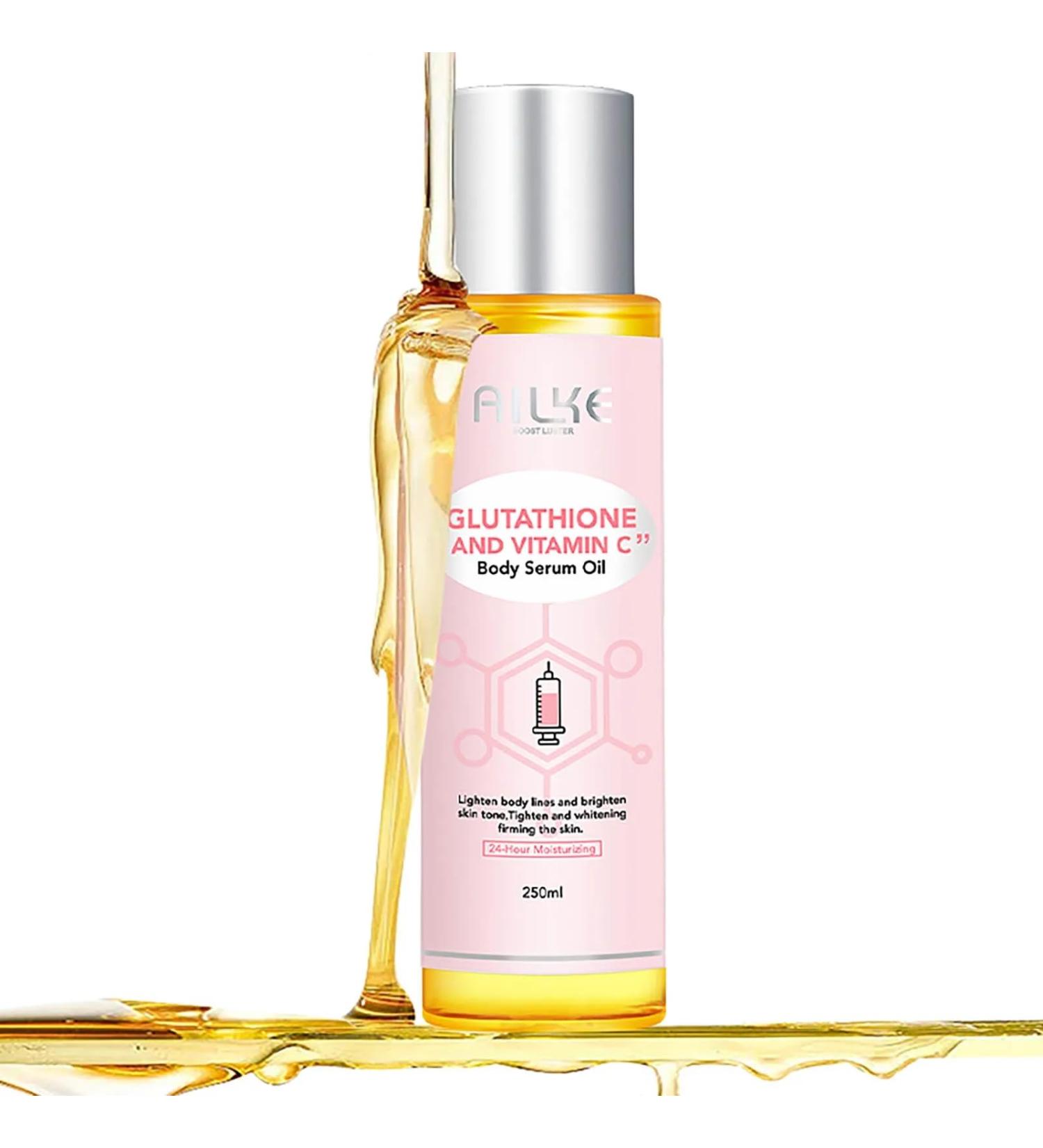 AILKE BOOST LUSTER AILKE Glutathione and Vitamin C Body Whitening Serum Oil radiant glow and smooth skin for body & hands & legs daily hydration for all skin types 250 ml Pack of 1 1 copy - Buy Online on GoSupps.com