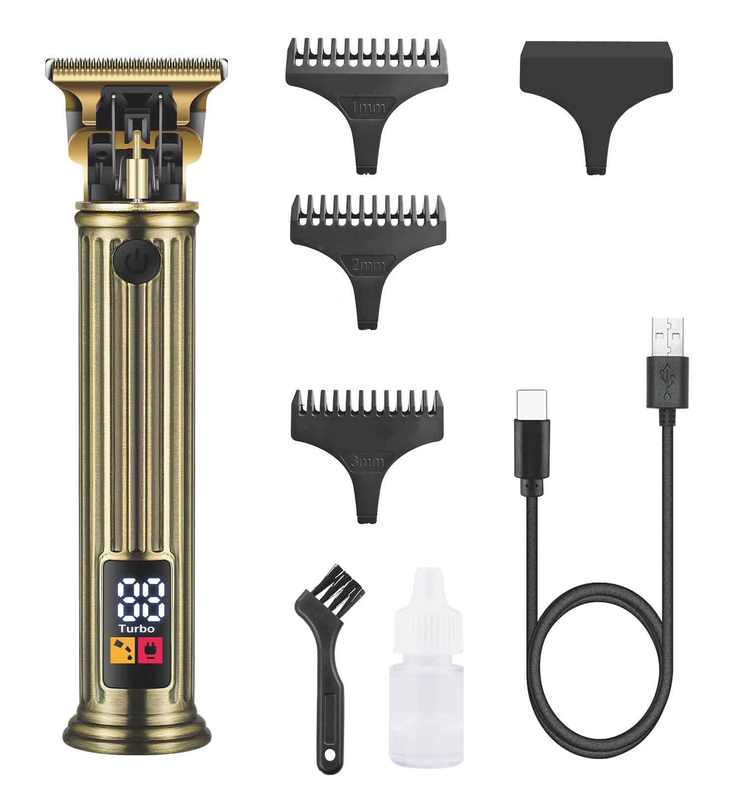 Cordless Men's Beard Trimmer - Zero Gap Hair Trimmer with LED Type-C Quick Charge 7500RPM & 3 Combs | International Shipping Available - Buy Online on GoSupps.com