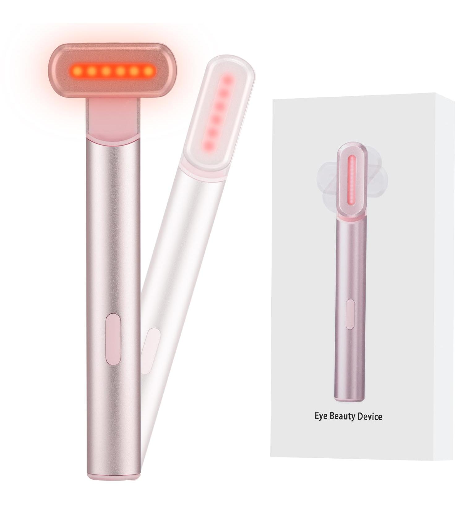 Light Therapy Wand for Face & Neck | Red & Blue Skin Rejuvenation Massager - Pink - Buy Online on GoSupps.com