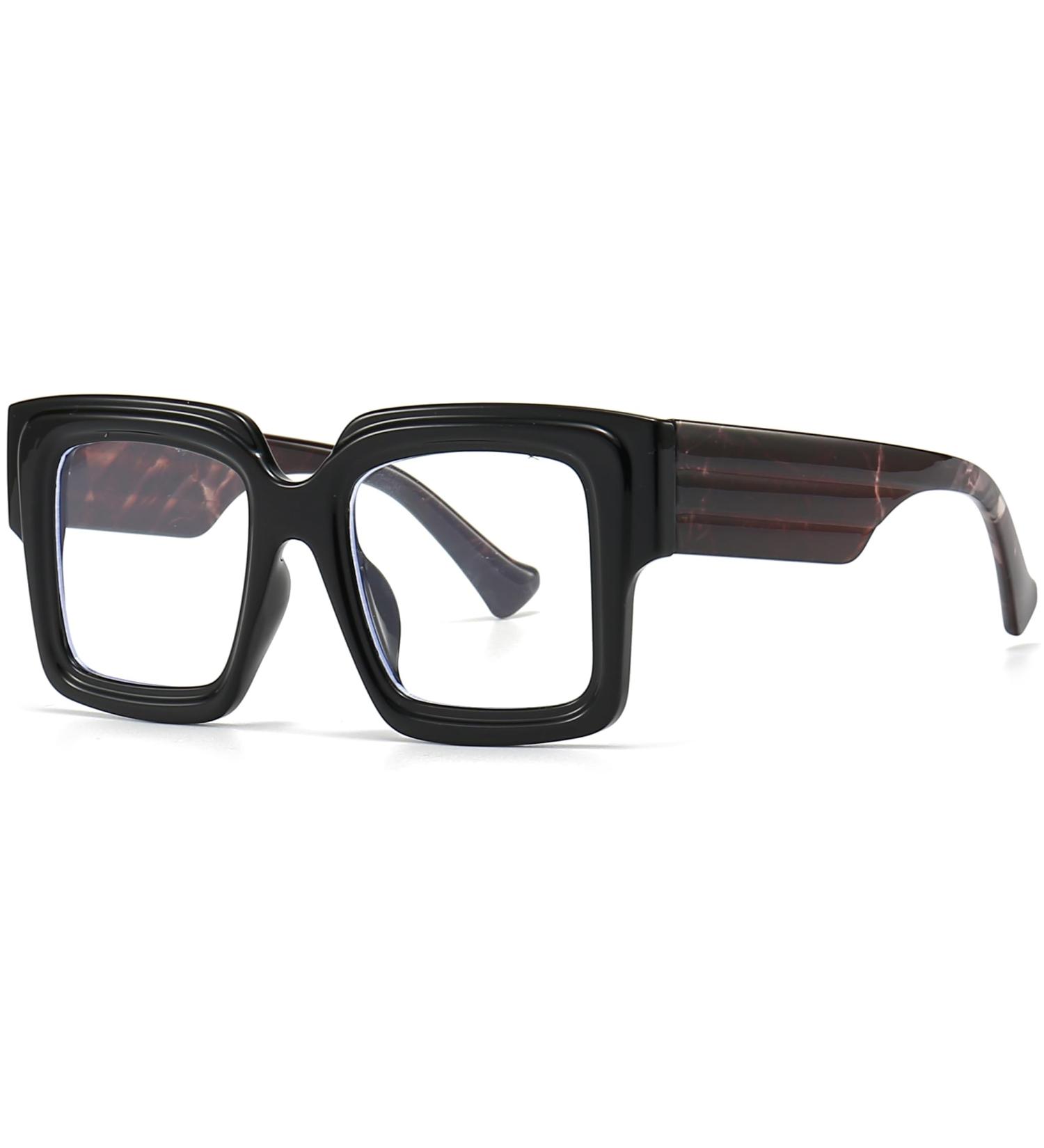 Buy Oversized Square Glasses for Men & Women | Fashion Blue Light Blocking Eyewear - 48mm Big Frame - Buy Online on GoSupps.com