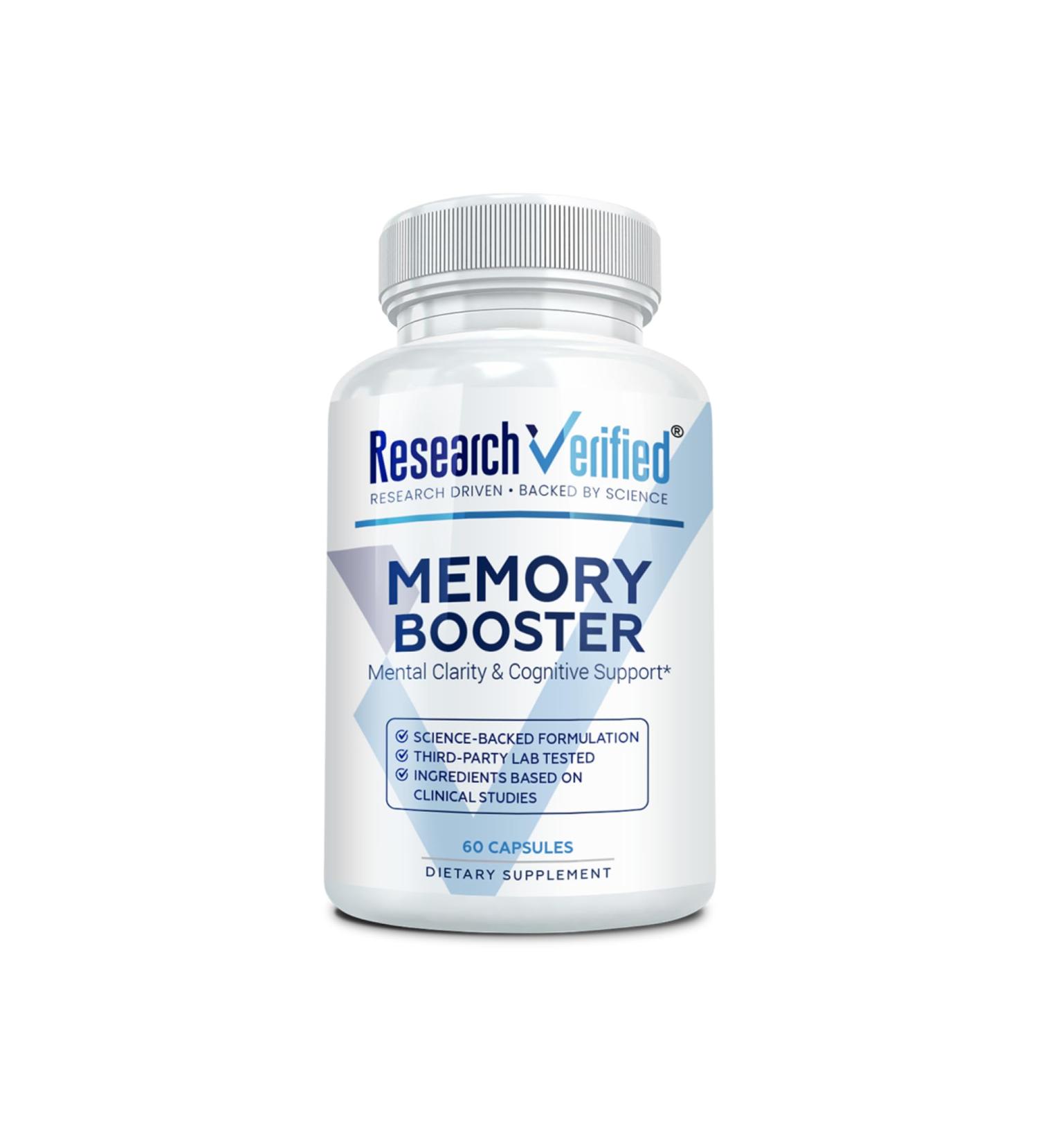 Research Verified Memory Booster - Nootropic Supplement - Enhance Cognition and Memory - Lion s Mane, Ginkgo Biloba, BioPerine - 60 Capsules - Non-GMO - Made in The USA 1 - Buy Online on GoSupps.com